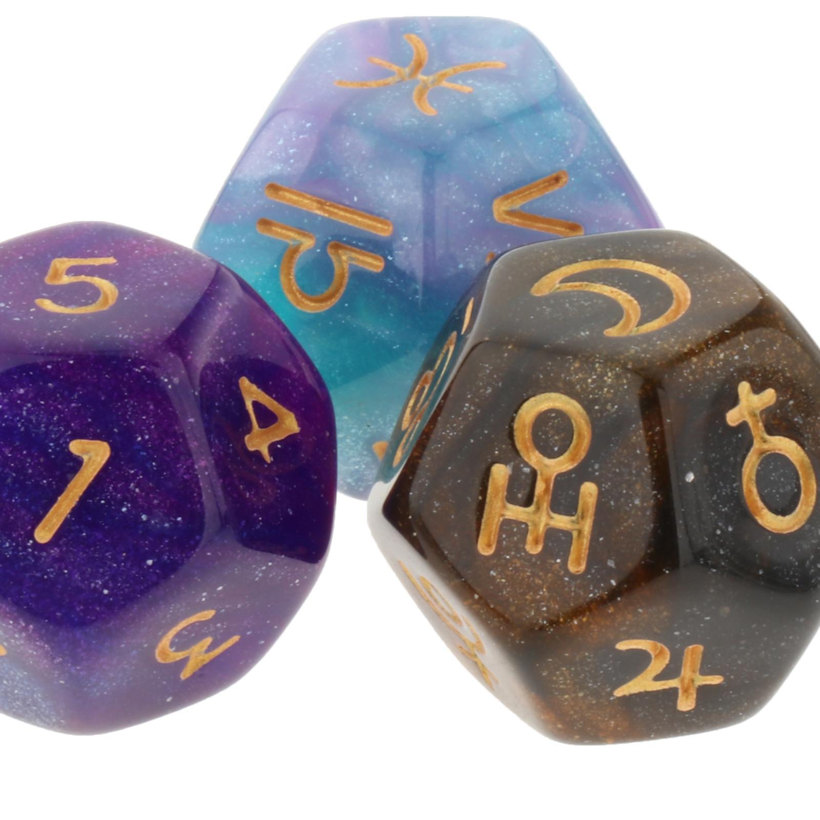 3x3Pcs Acrylic Astrological Dice Constellation Dice for gifts Style B