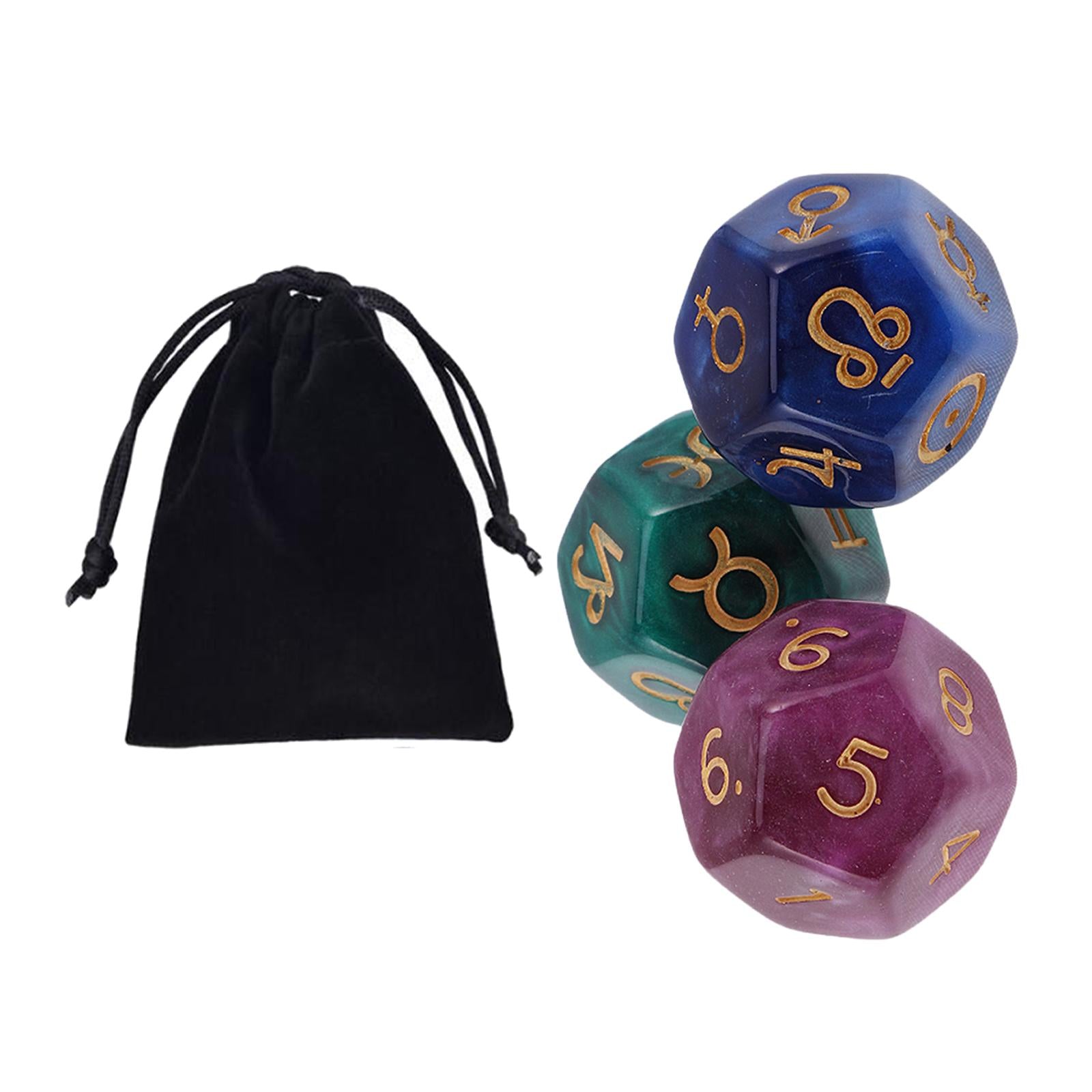 2x3Pcs Acrylic Astrological Dice Constellation Dice for gifts Style C