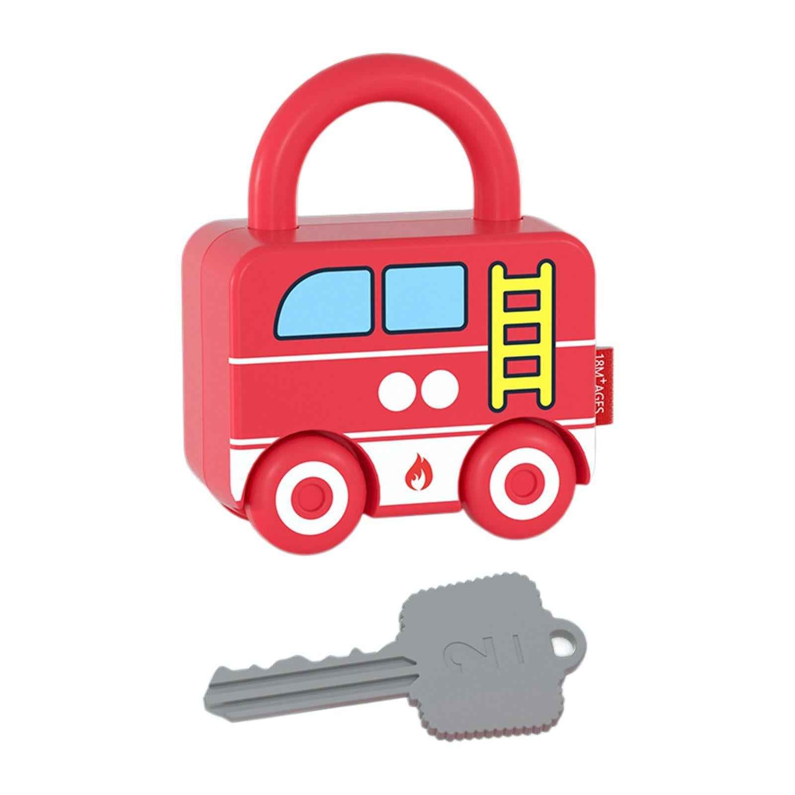 Lock and Key Car Toy Practical Skill Matching Toys for Preschool Children Fire Truck