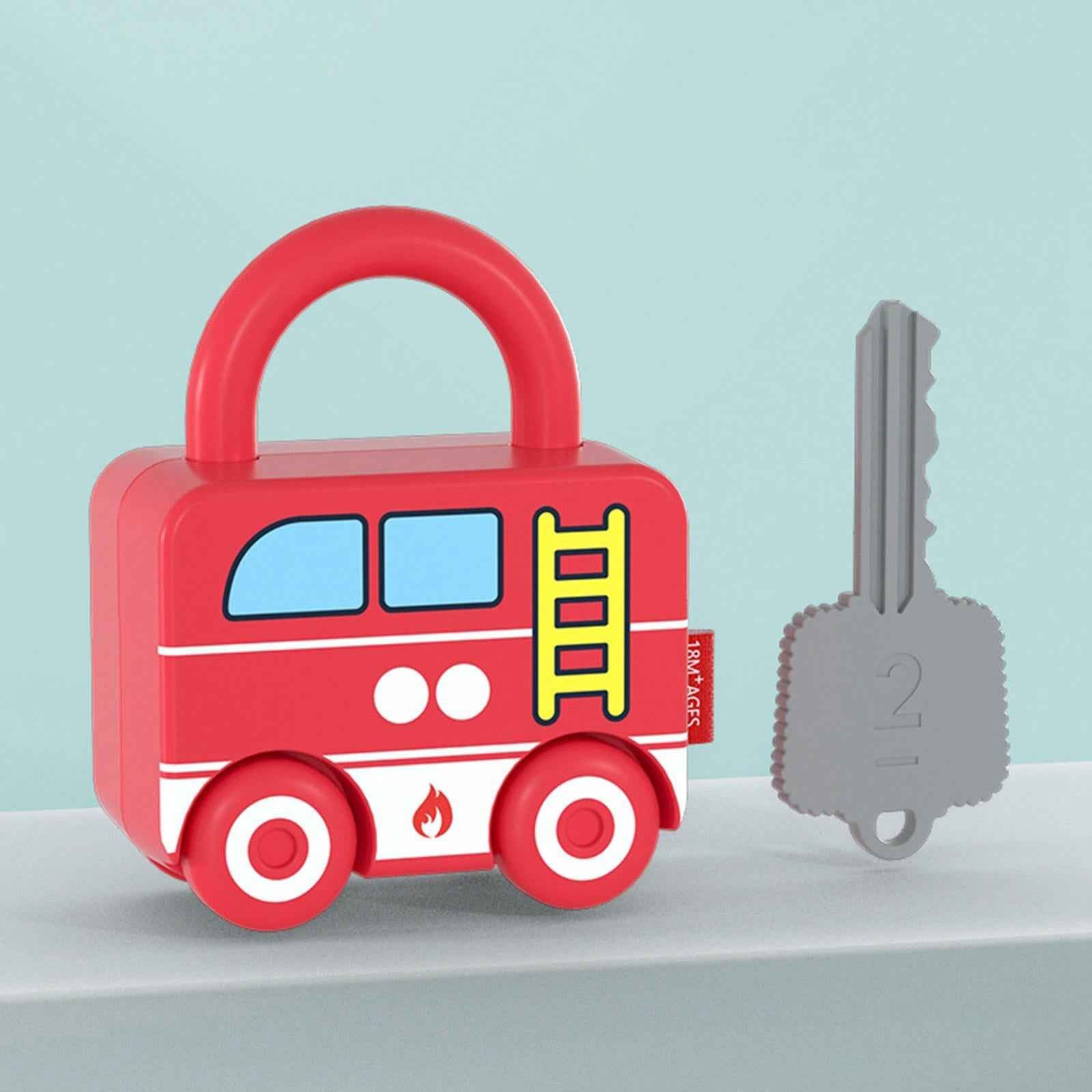 Lock and Key Car Toy Practical Skill Matching Toys for Preschool Children Fire Truck