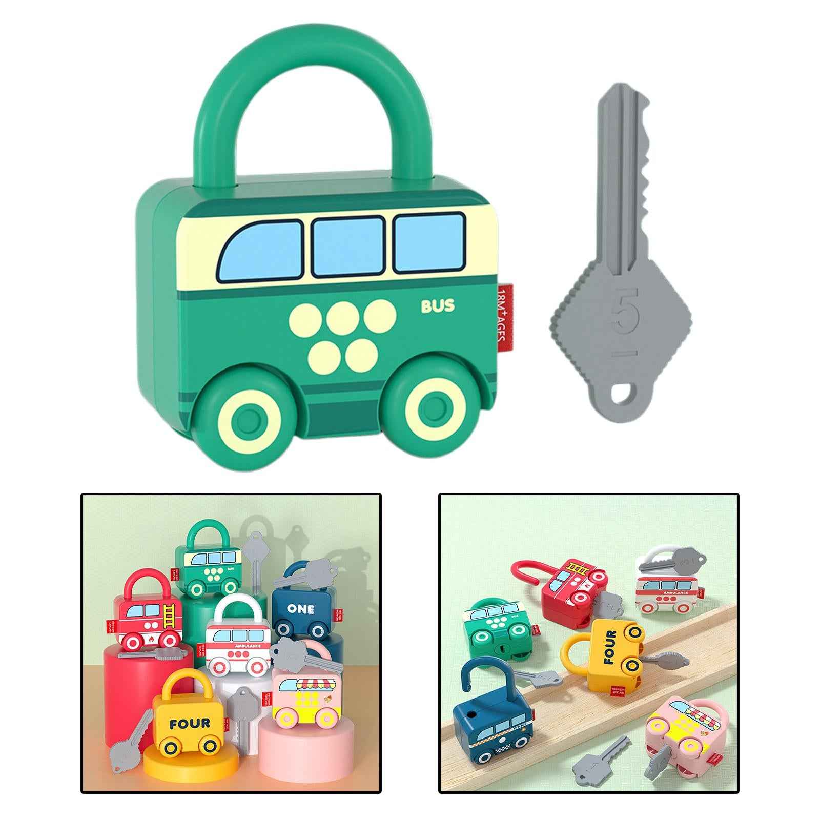 Lock and Key Car Toy Practical Skill Matching Toys for Preschool Children Nus