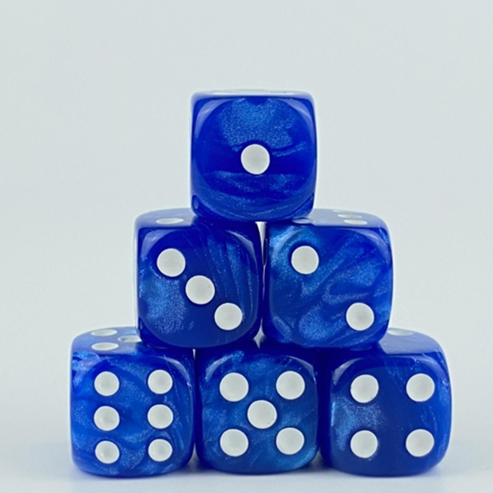 4x10x 6 Sided Dices Set Playing Dices Game Dices for KTV Role Playing Game Blue