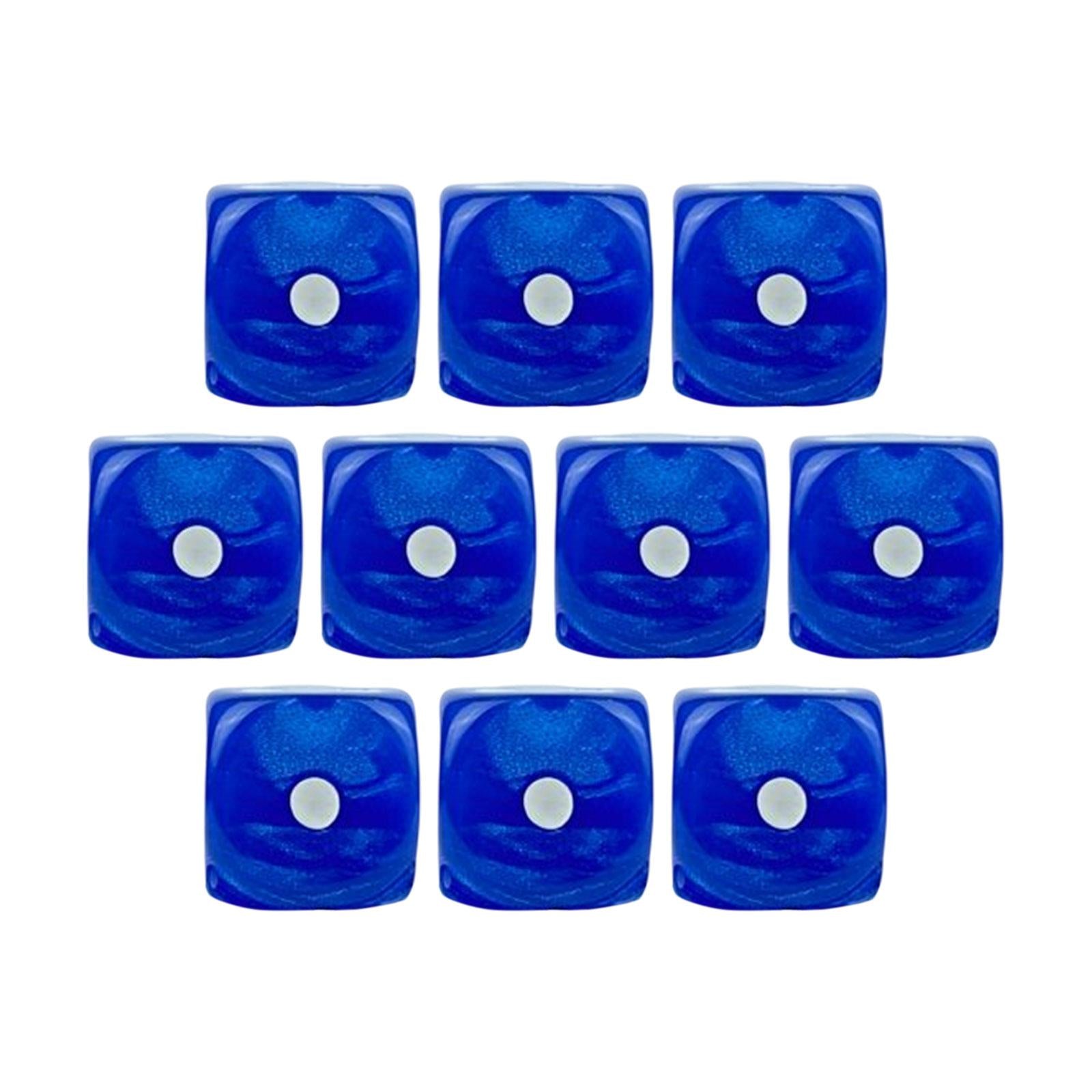 2x10x 6 Sided Dices Set Playing Dices Game Dices for KTV Role Playing Game Blue