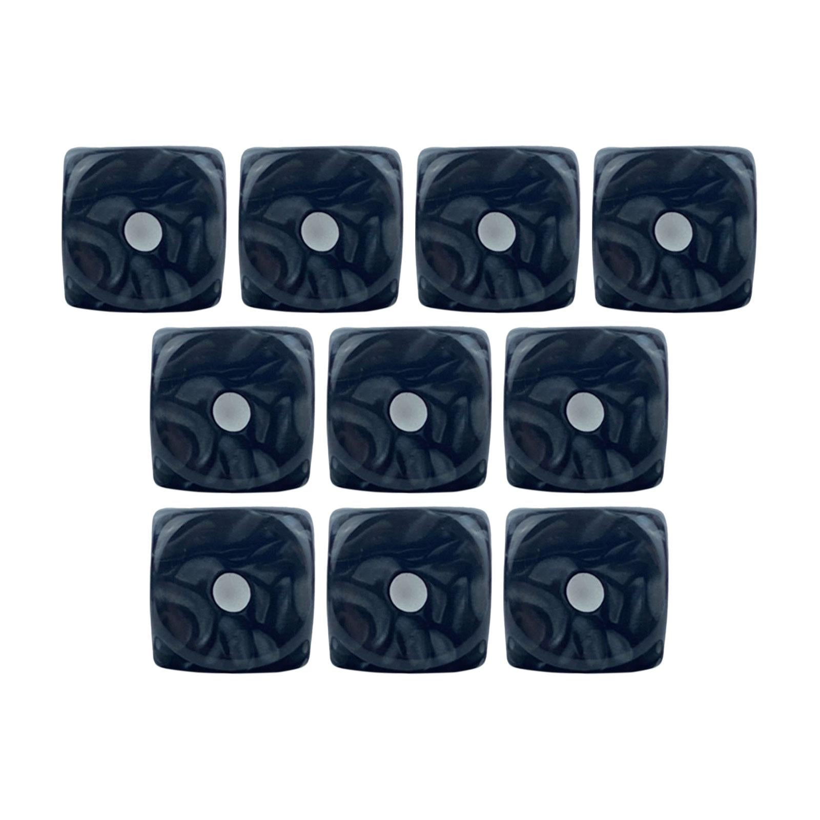 4x10x 6 Sided Dices Set Playing Dices Game Dices for KTV Role Playing Game Black