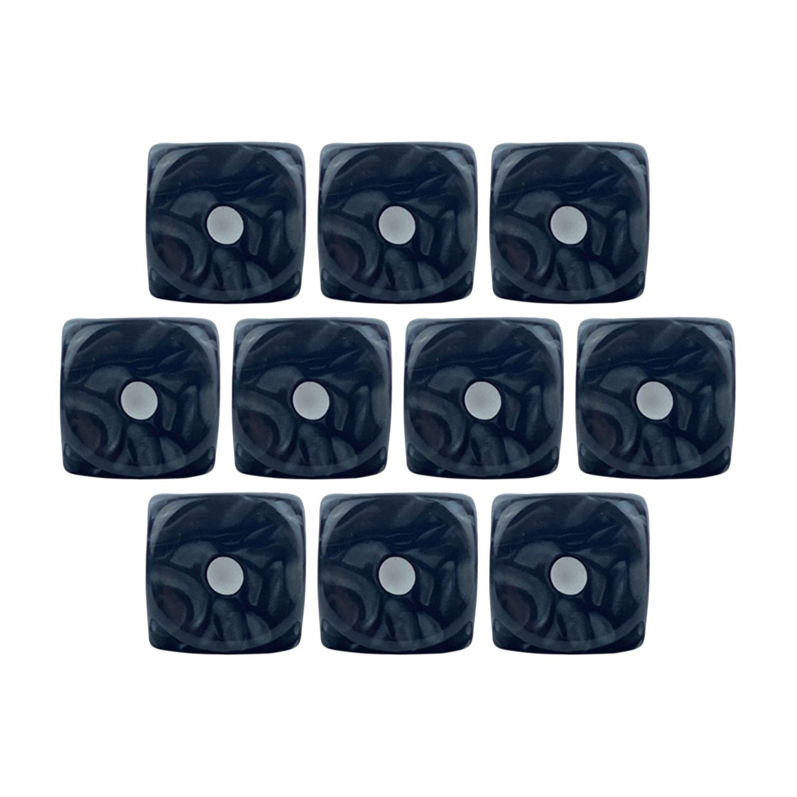 2x10x 6 Sided Dices Set Playing Dices Game Dices for KTV Role Playing Game Black