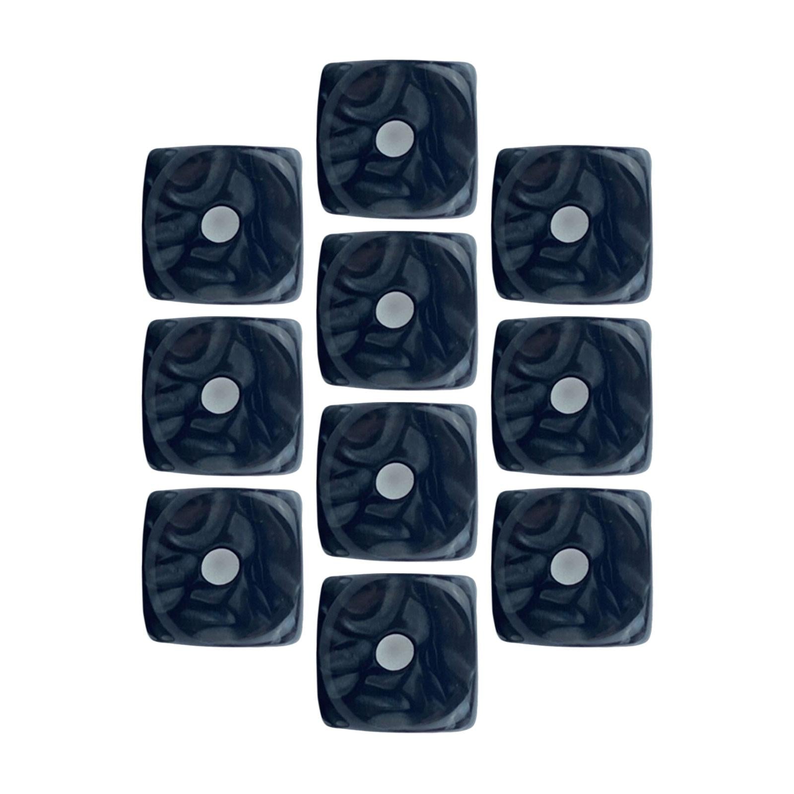 2x10x 6 Sided Dices Set Playing Dices Game Dices for KTV Role Playing Game Black