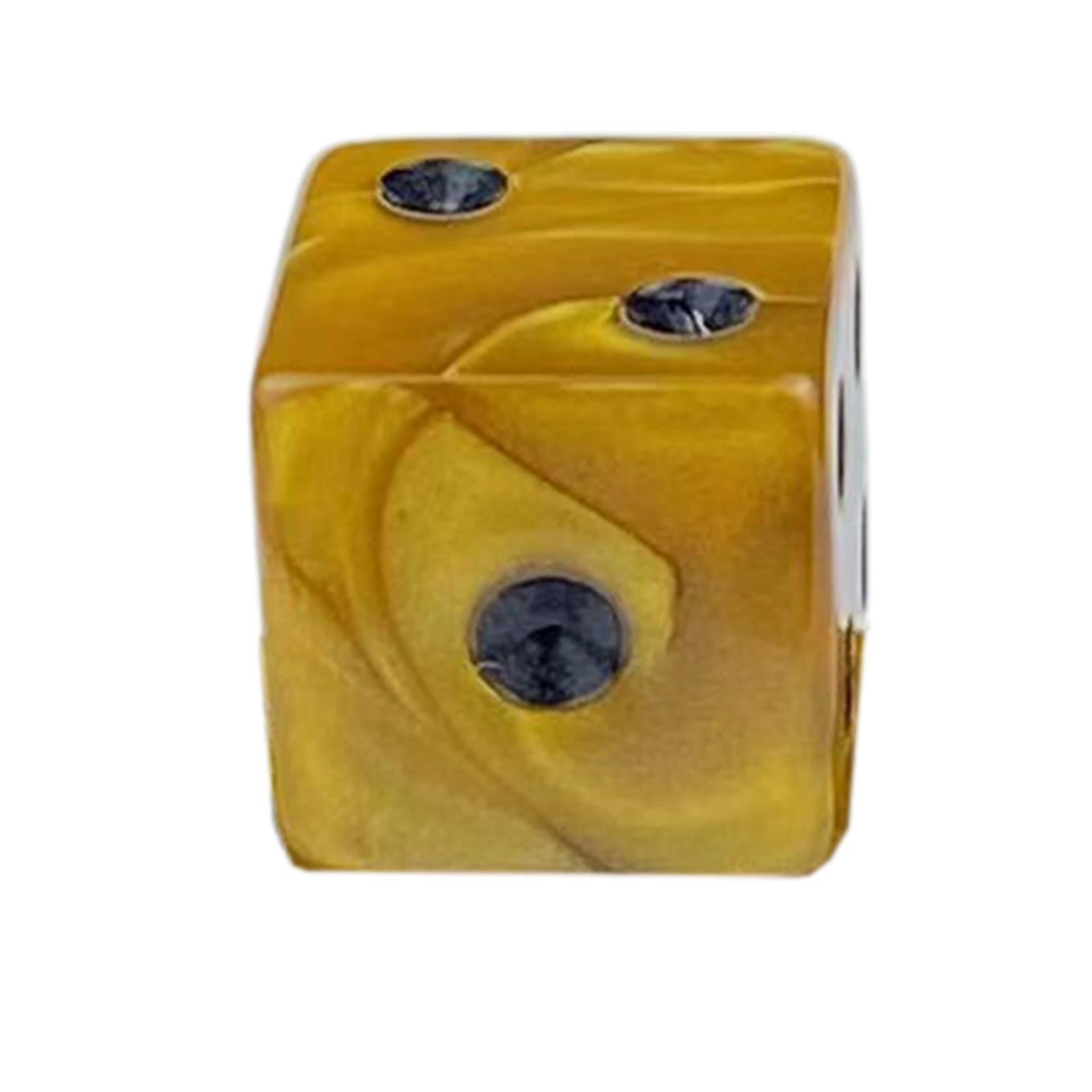 2x10x 6 Sided Dices Set Entertainment Toys 16mm Dices for Table Game Card Game Yellow
