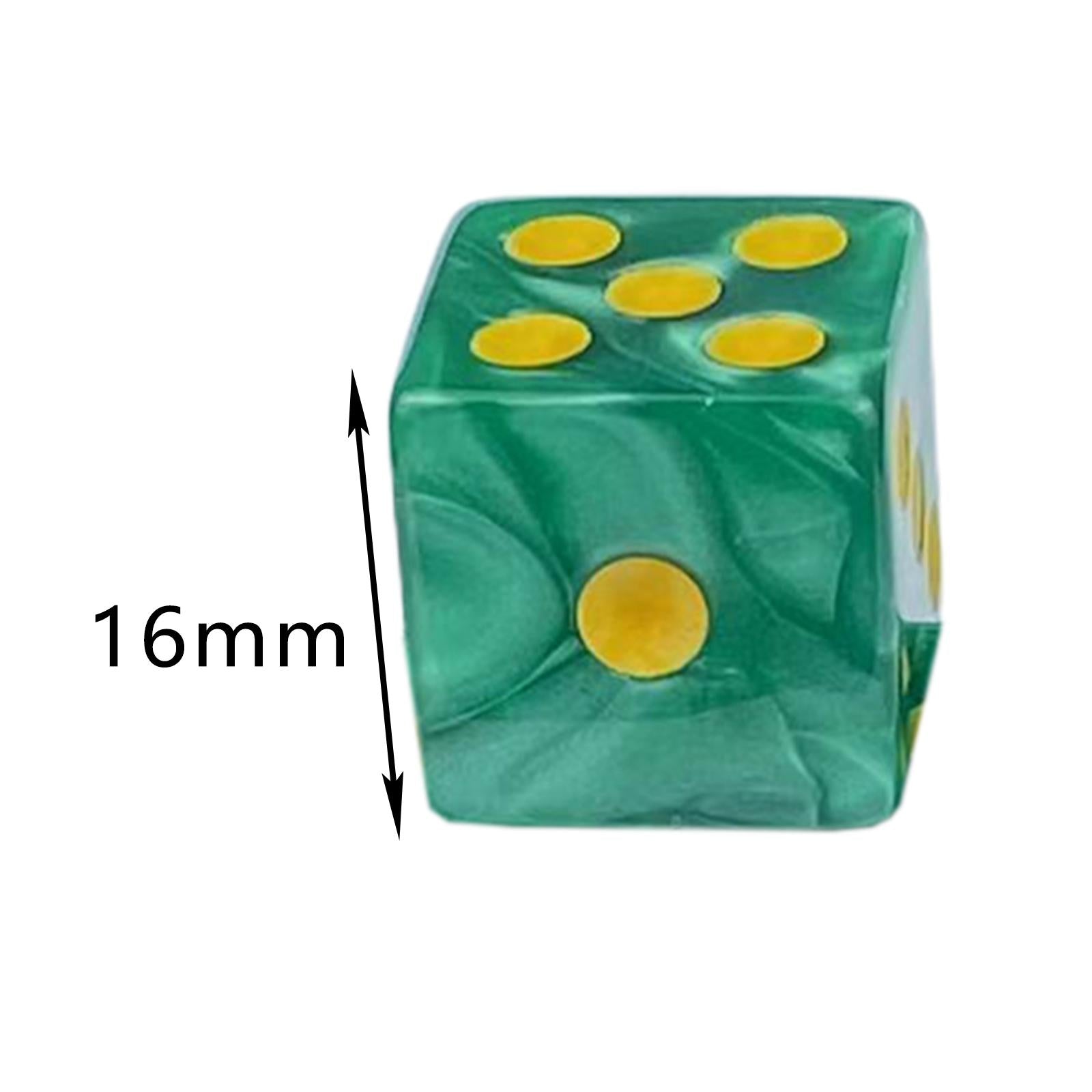 3x10x 6 Sided Dices Set Entertainment Toys 16mm Dices for Table Game Card Game Green