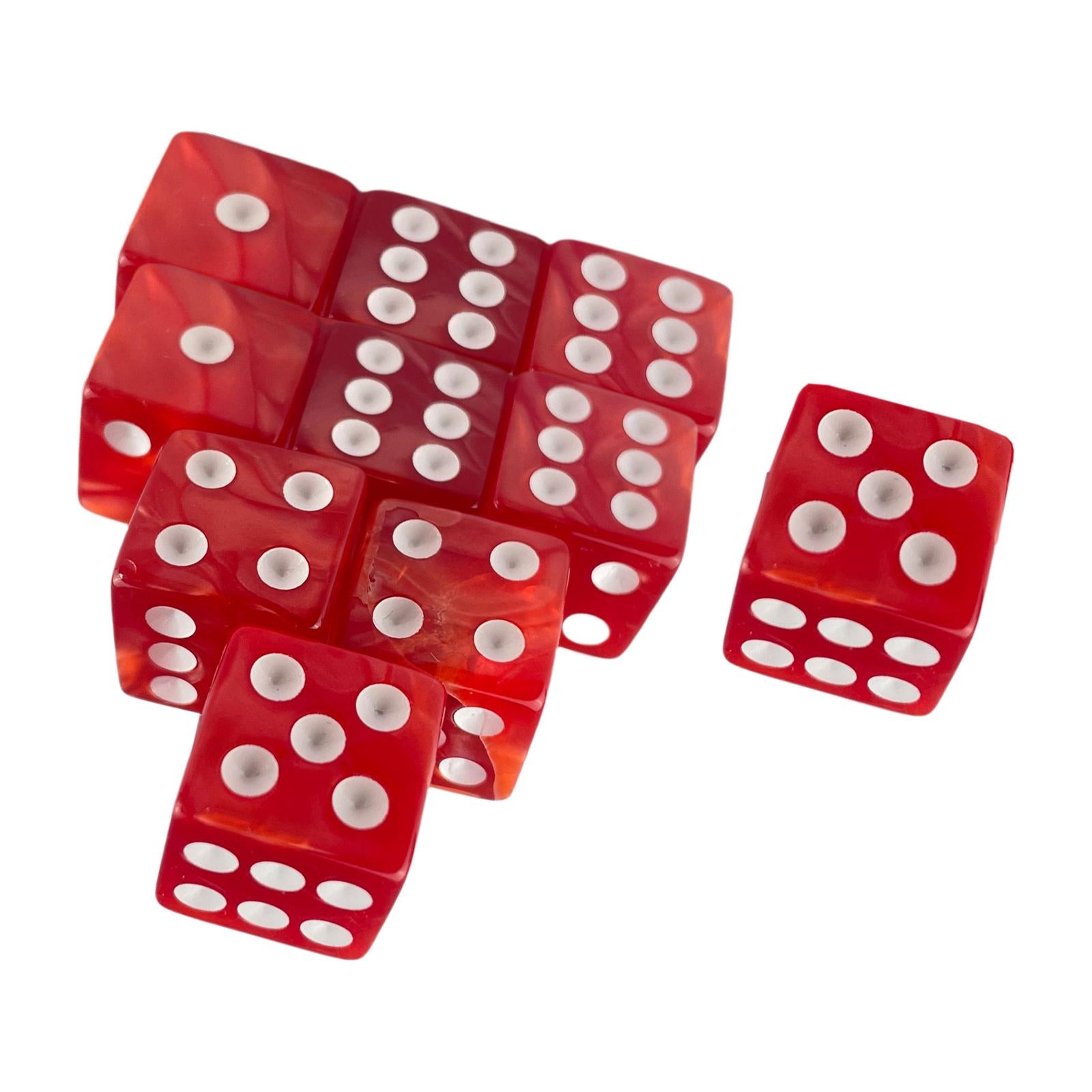 4x10x 6 Sided Dices Set Entertainment Toys 16mm Dices for Table Game Card Game Red