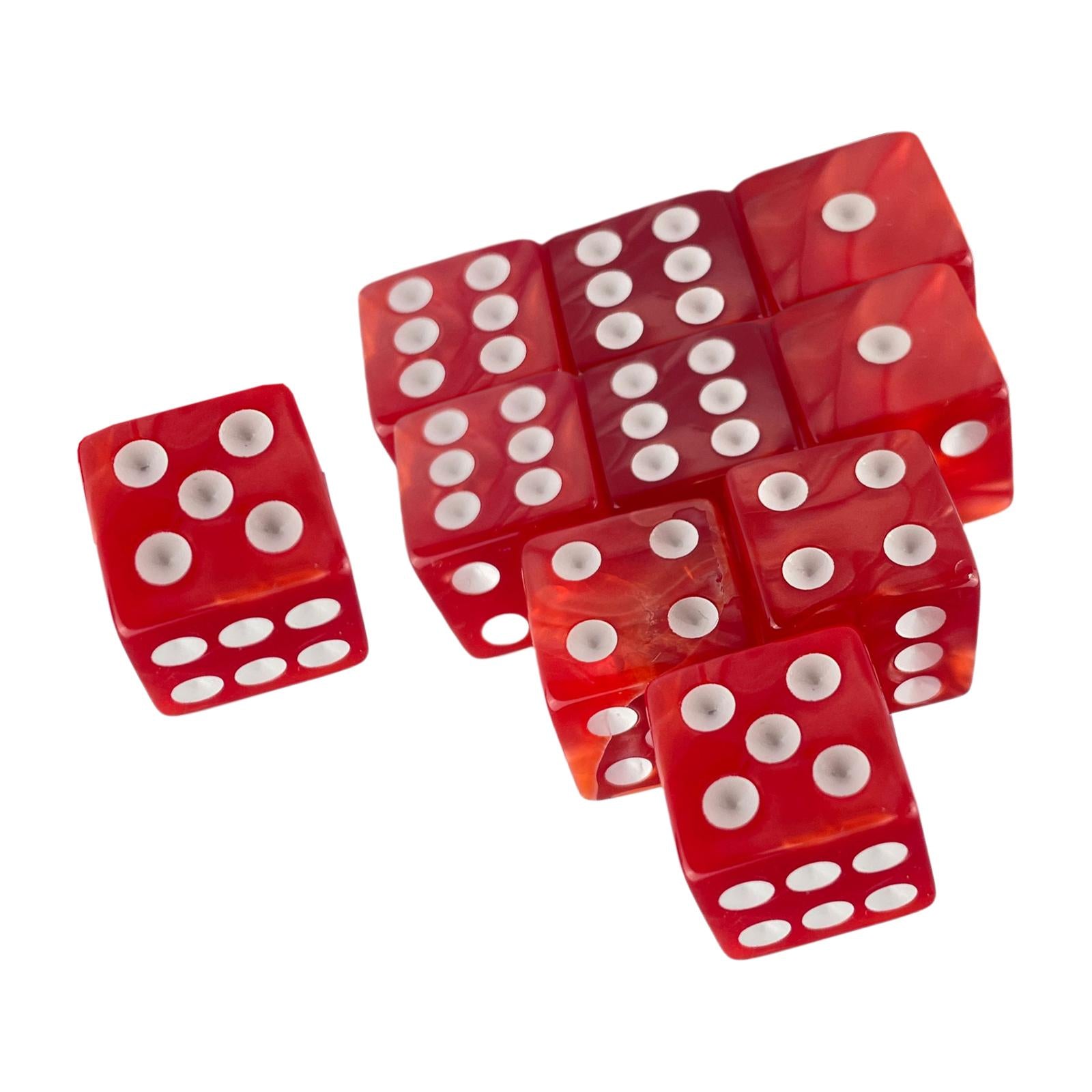 4x10x 6 Sided Dices Set Entertainment Toys 16mm Dices for Table Game Card Game Red