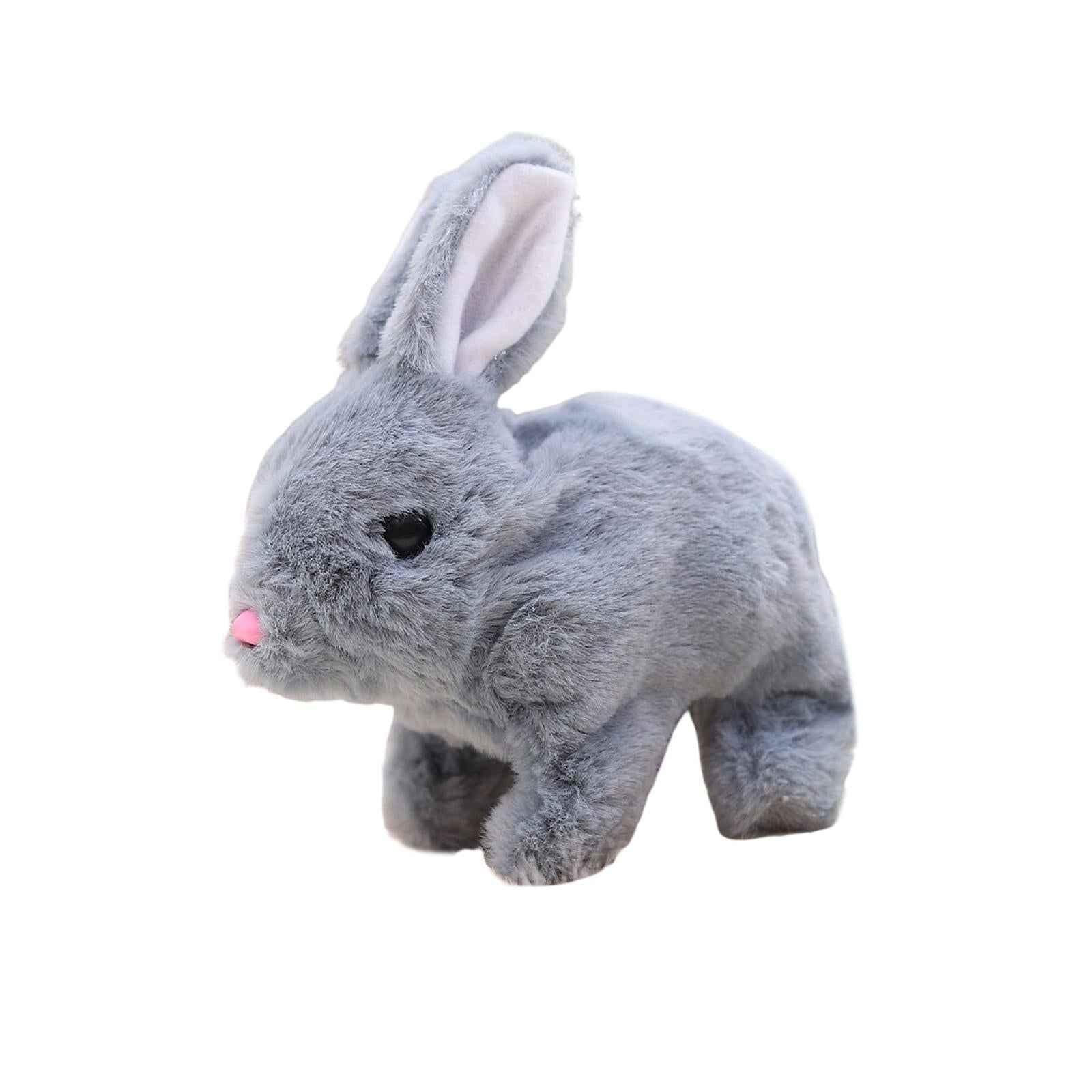 Interactive Rabbit Toy Stuffed Animal Bunny Doll for Party Favors Festival gray