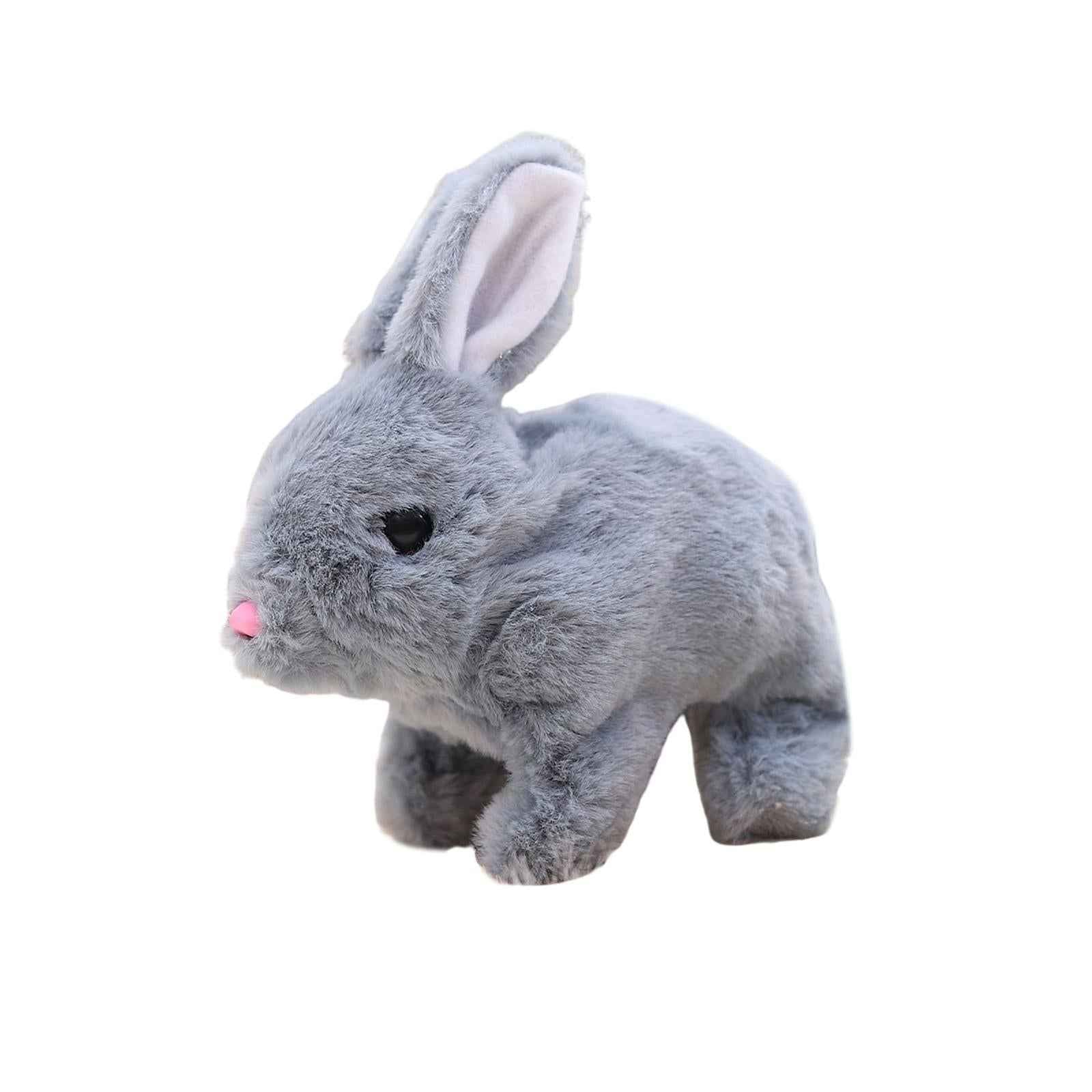 Interactive Rabbit Toy Stuffed Animal Bunny Doll for Party Favors Festival gray