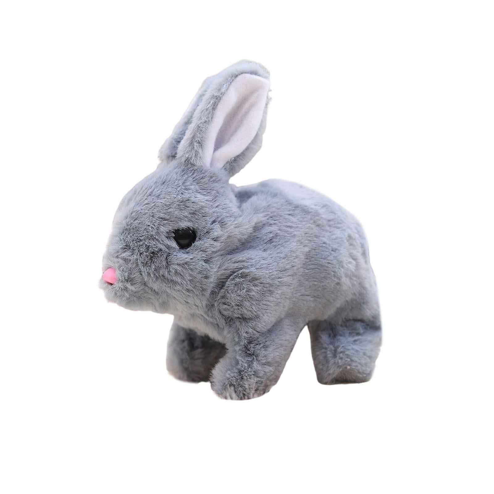Interactive Rabbit Toy Stuffed Animal Bunny Doll for Party Favors Festival gray