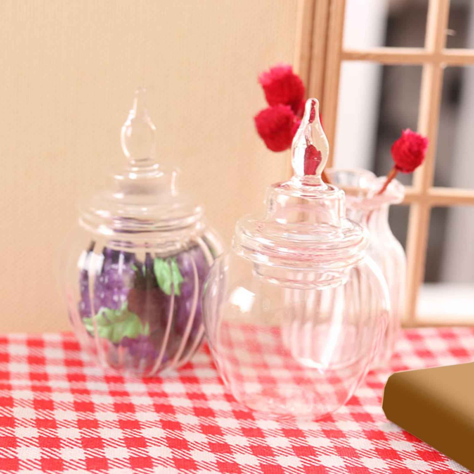 1:12 Scale Miniatures Dollhouse Glass Candy Jar DIY Fitments Style B