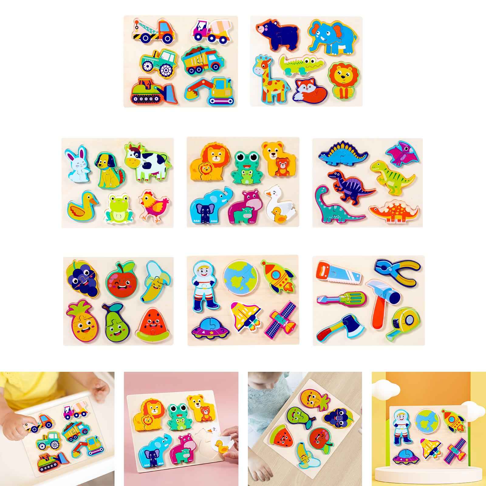 Wooden Jigsaw Puzzle Games Developmental Games for Age 4+ Years Old Toddlers Traffic