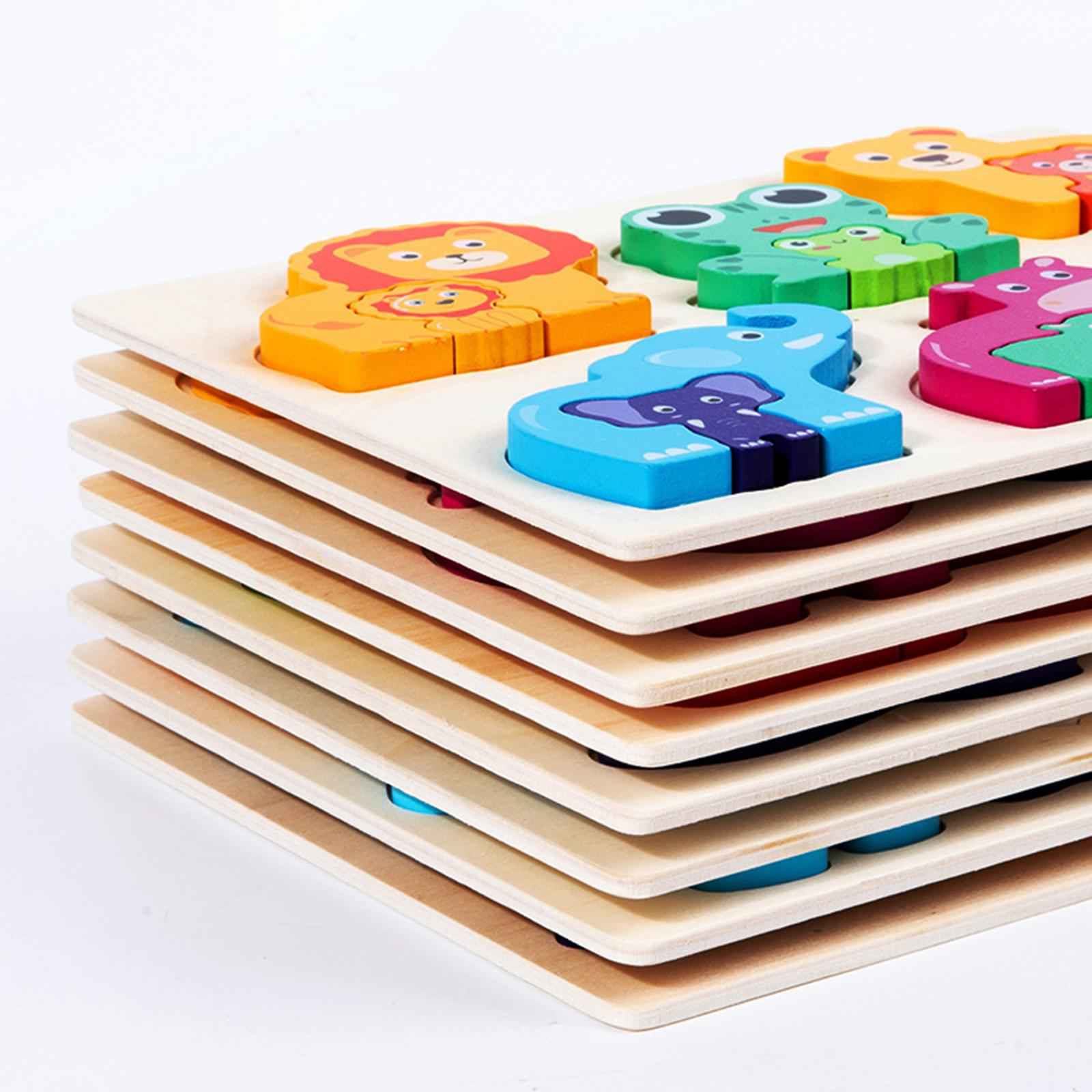 Wooden Jigsaw Puzzle Games Developmental Games for Age 4+ Years Old Toddlers Traffic