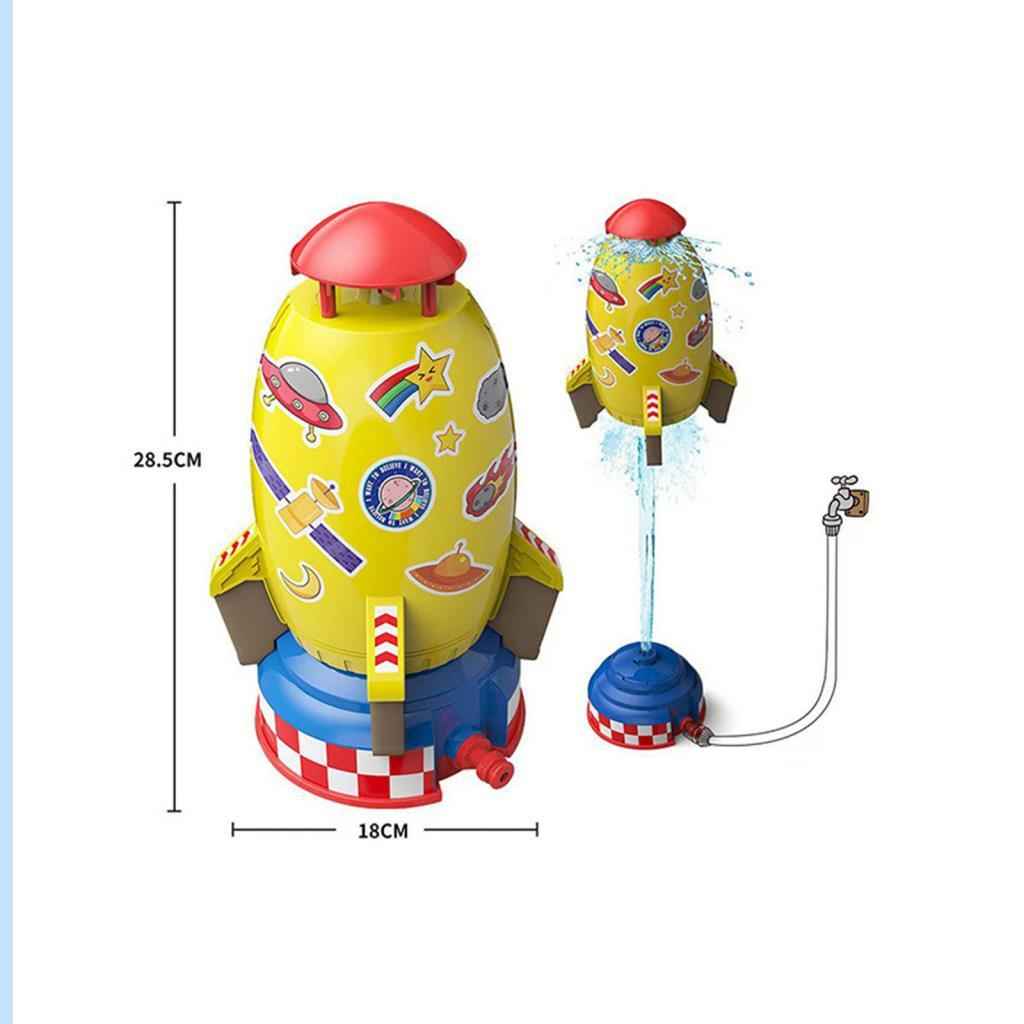 Summer Rocket Sprinkler Toy Water Pressure Lift Toy for Garden Party Holiday white