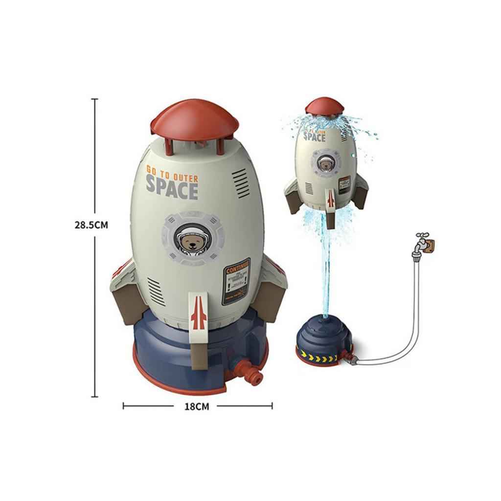 Summer Rocket Sprinkler Toy Water Pressure Lift Toy for Garden Party Holiday white