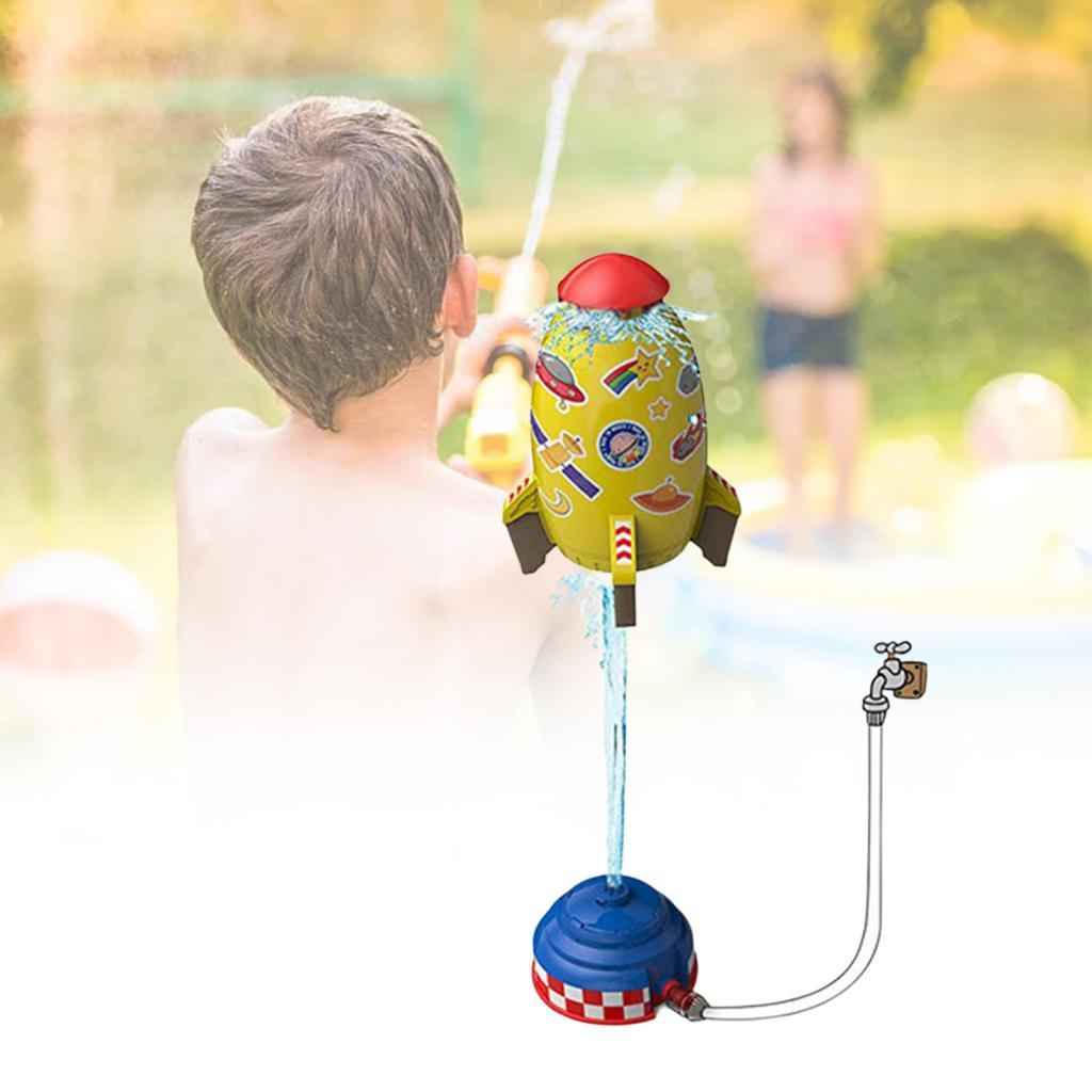 Summer Rocket Sprinkler Toy Water Pressure Lift Toy for Garden Party Holiday white