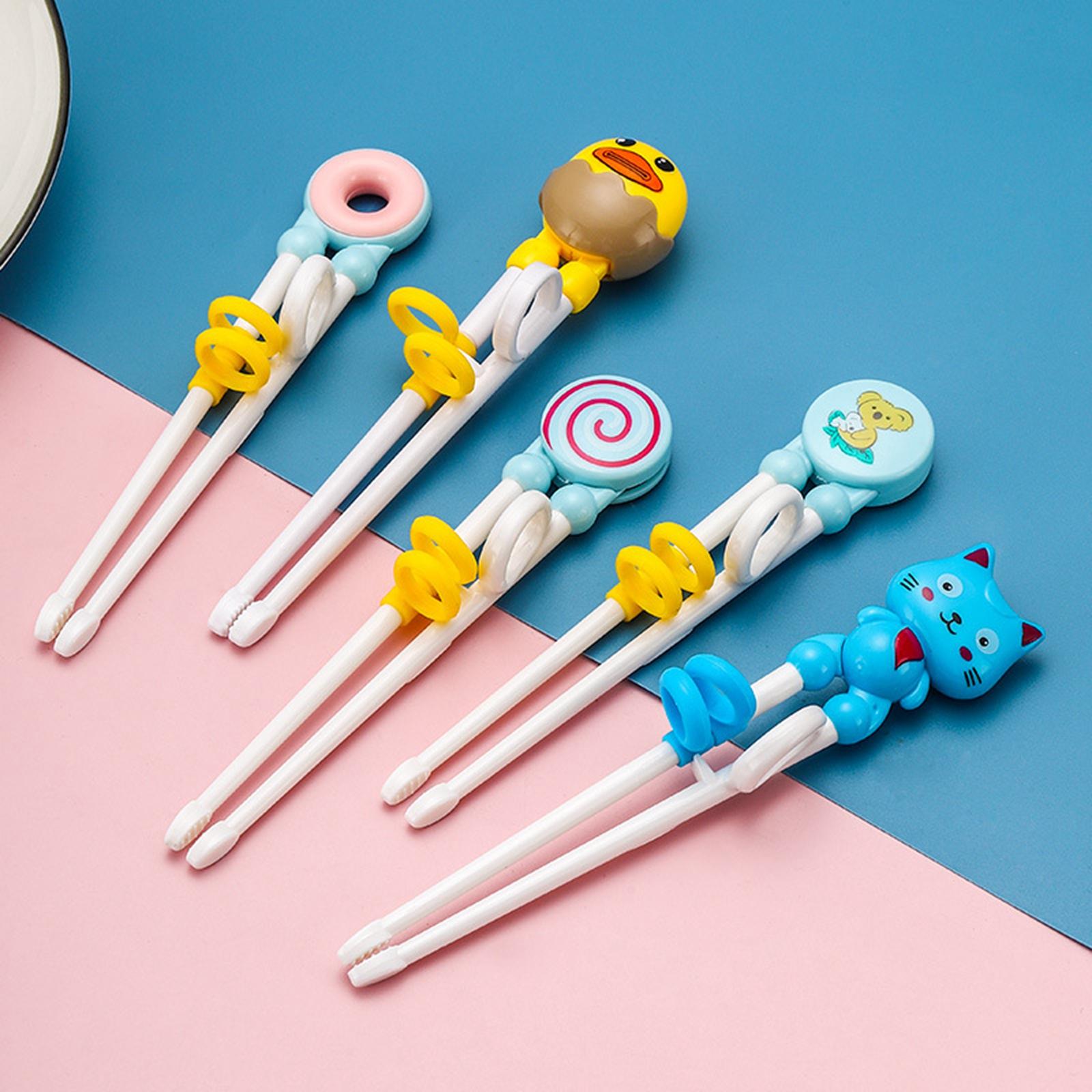 3xChild Eating Training Helper Chopsticks Easy to Use Baby Learn Chopsticks Blue Donut