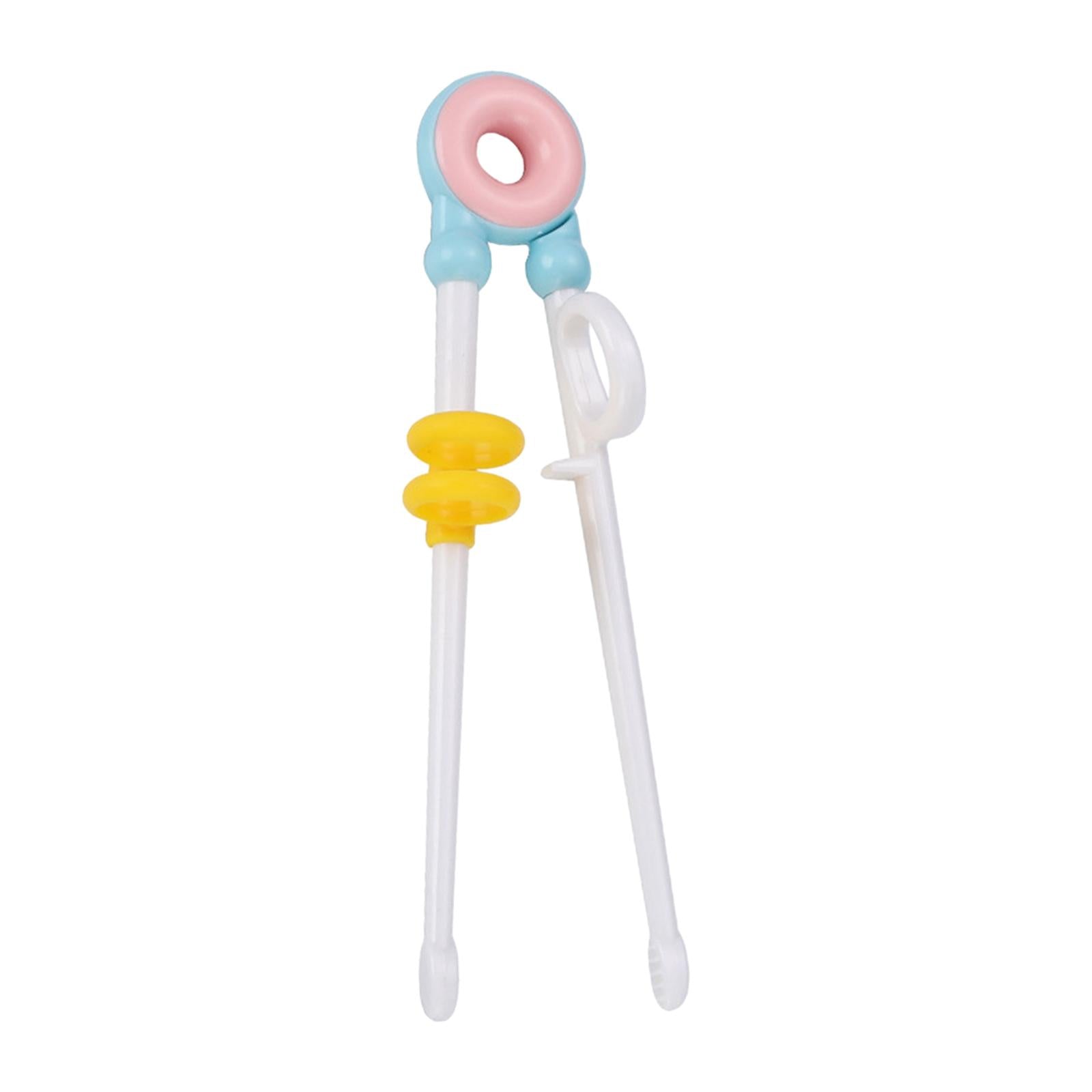 4xChild Eating Training Helper Chopsticks Easy to Use Baby Learn Chopsticks Blue Donut
