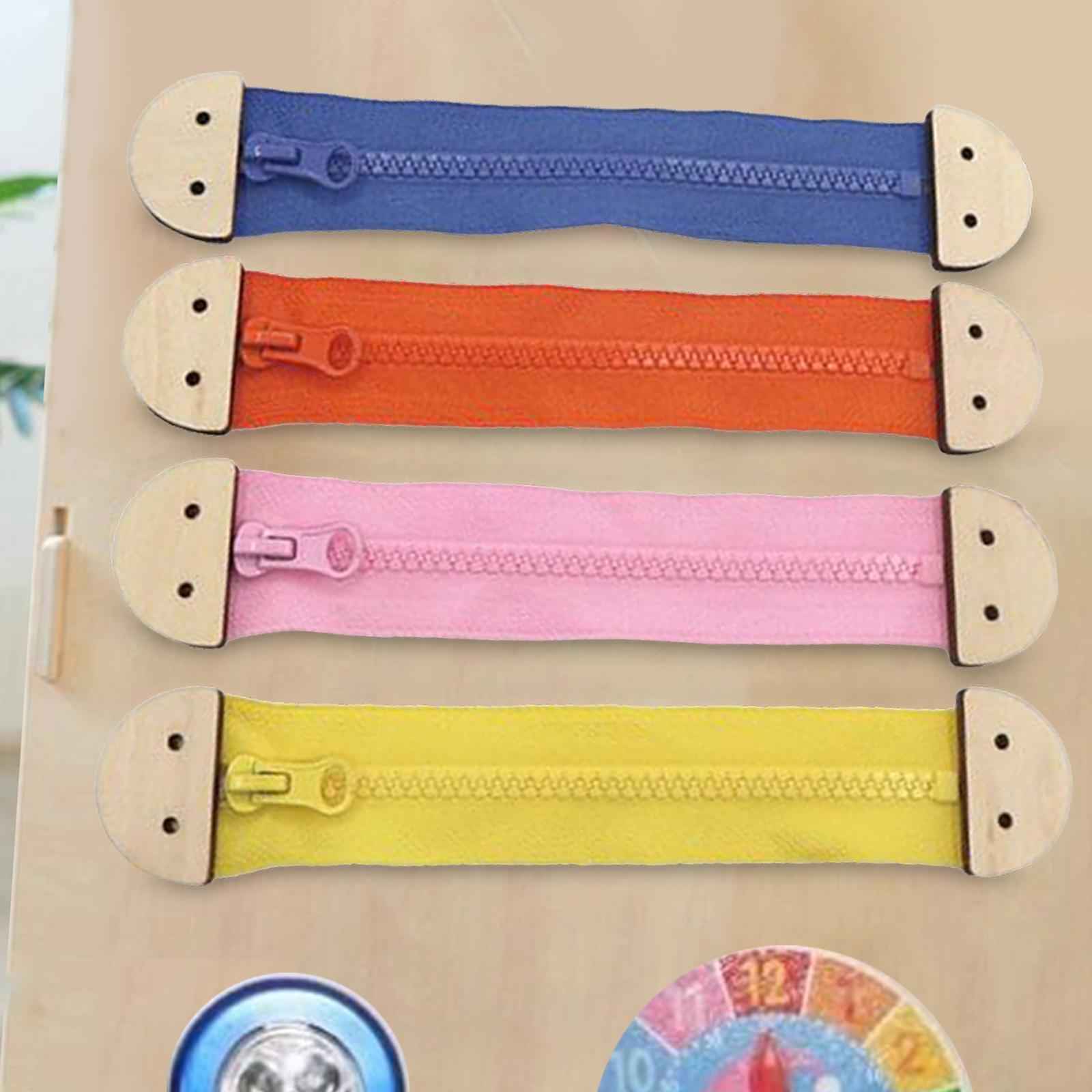 Busy Board DIY Accessories Zipper Developmental Toddlers Learning Cognitive Orange