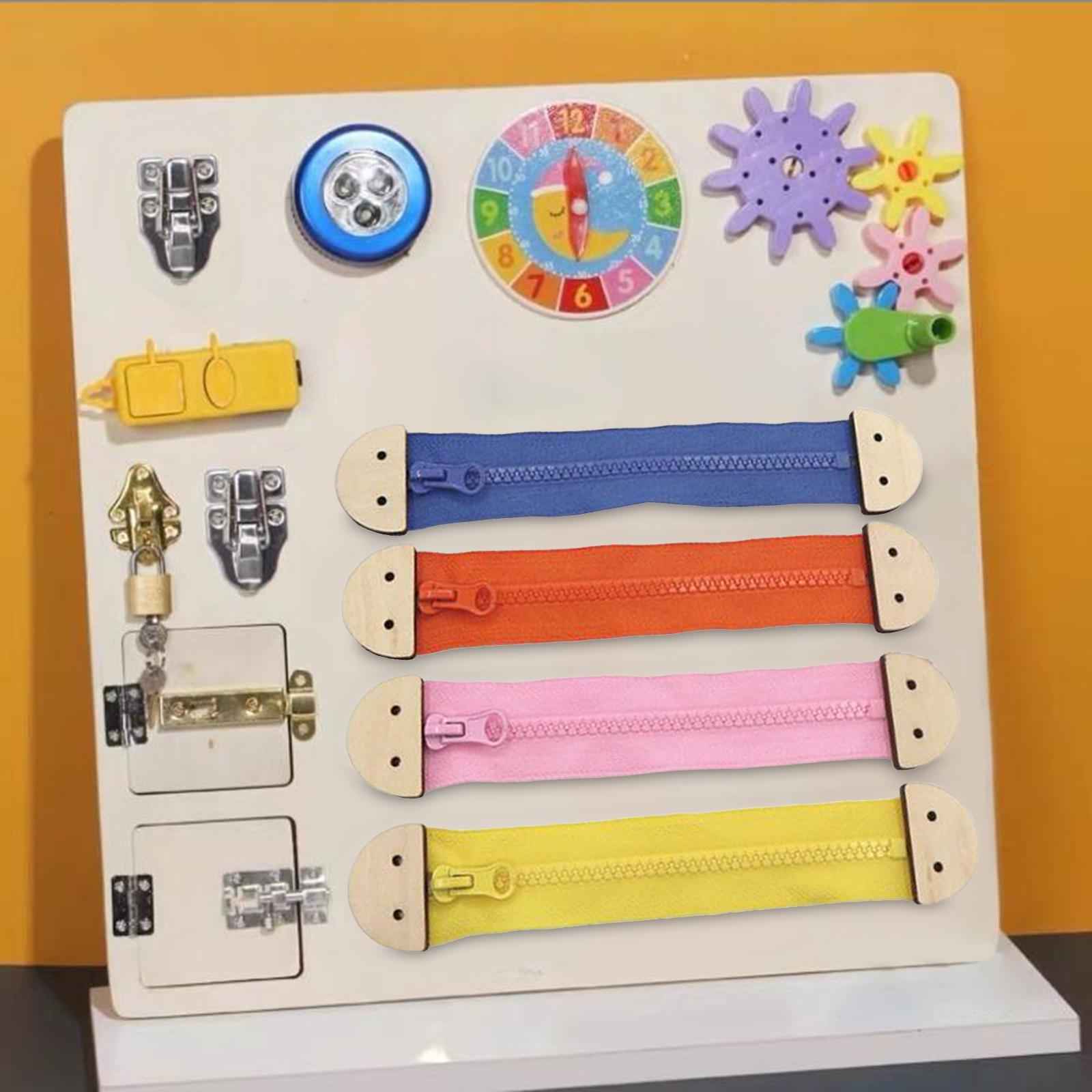 Busy Board DIY Accessories Zipper Developmental Toddlers Learning Cognitive Orange