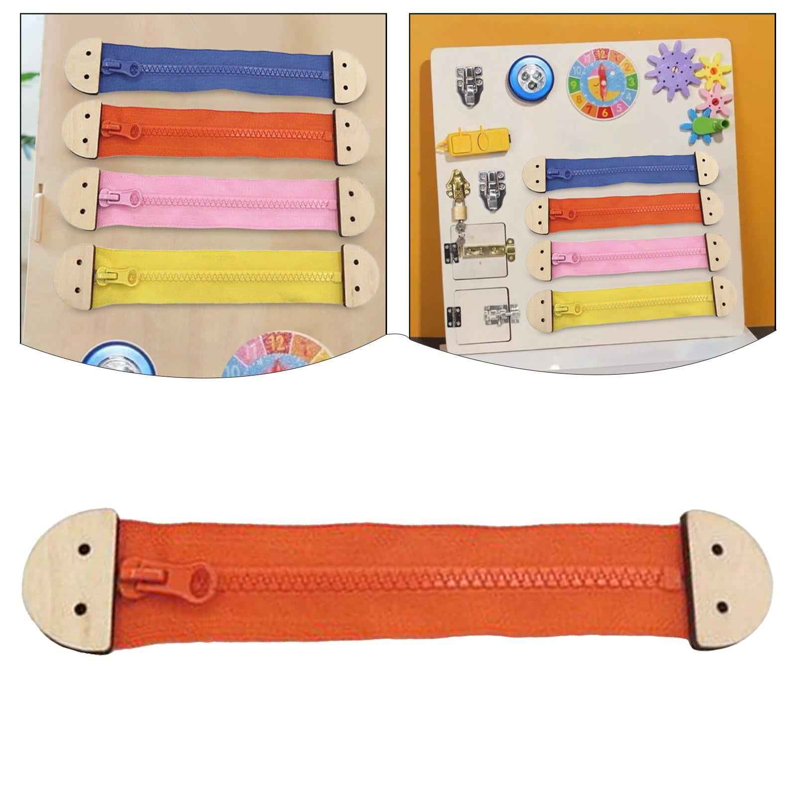 Busy Board DIY Accessories Zipper Developmental Toddlers Learning Cognitive Orange