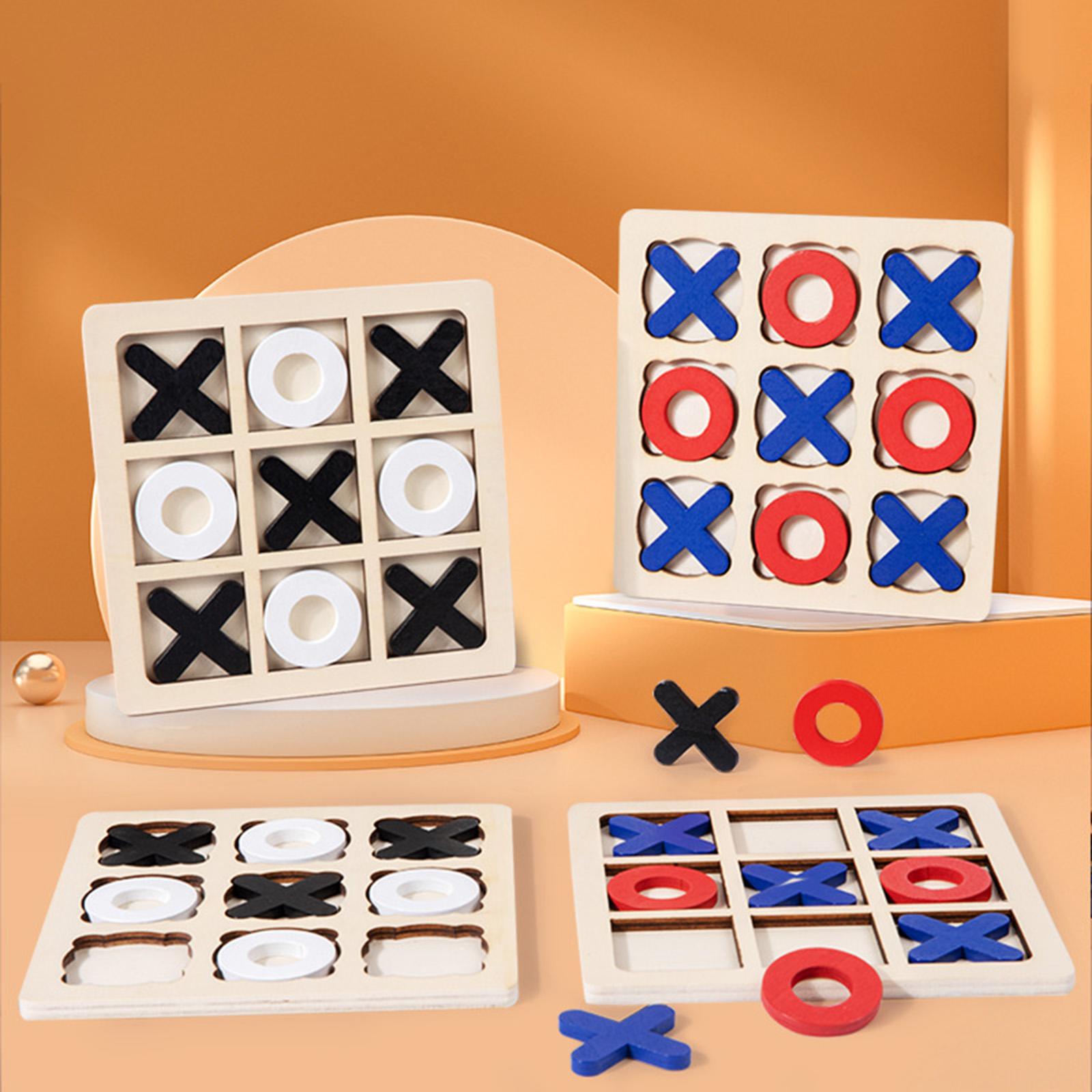 4xWooden Tic TAC Toe Classic Leisure Intelligent Party Favors Educational Toys Style A