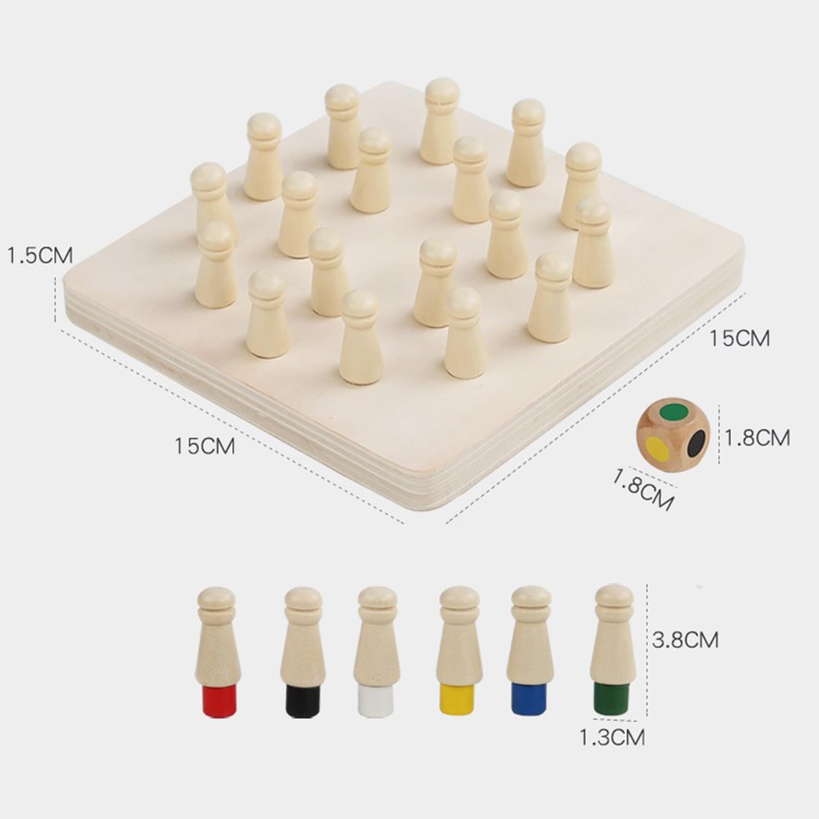 Wooden Memory Chess Game Color Memory Matching Game for Toddlers Kids Adults