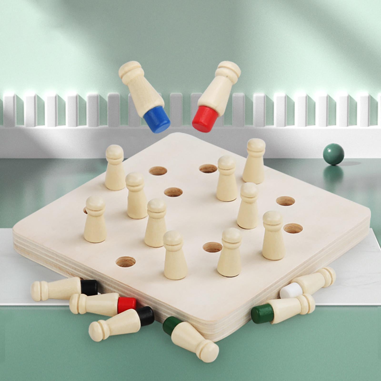 Wooden Memory Chess Game Color Memory Matching Game for Toddlers Kids Adults