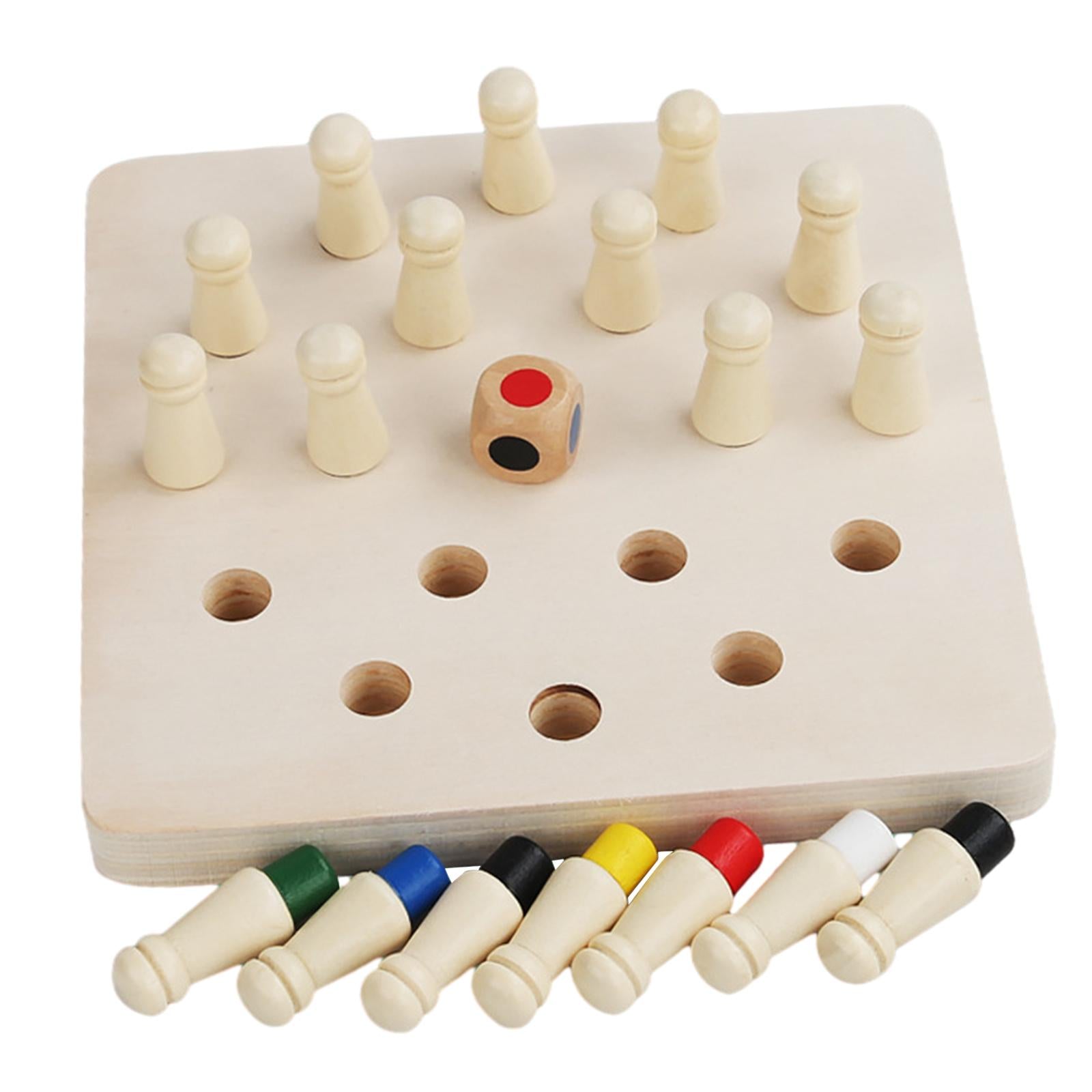 Wooden Memory Chess Game Color Memory Matching Game for Toddlers Kids Adults