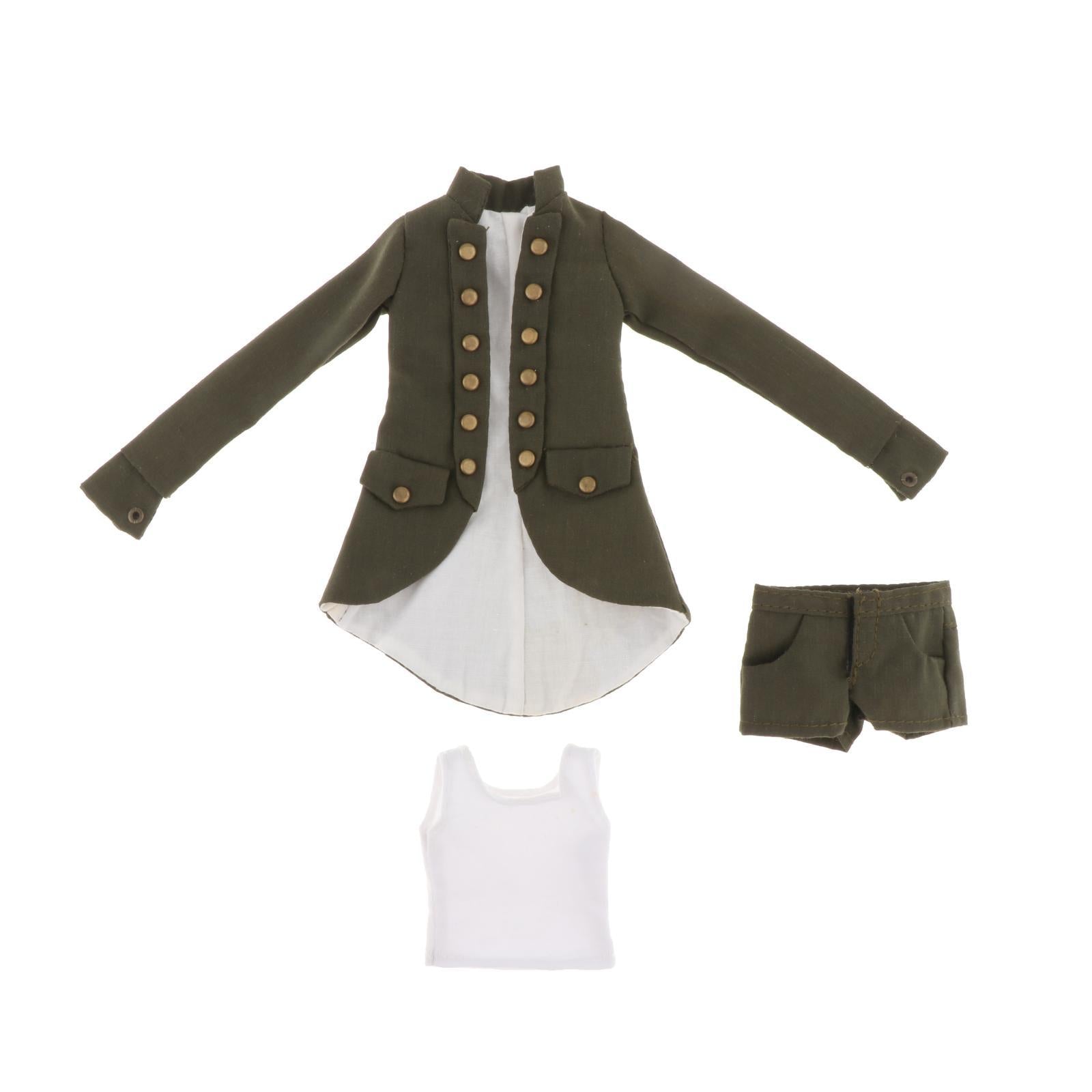 3Pcs 1:6 Scale Women's Coat for 12'' Female Dolls Soldier Figure Accessories