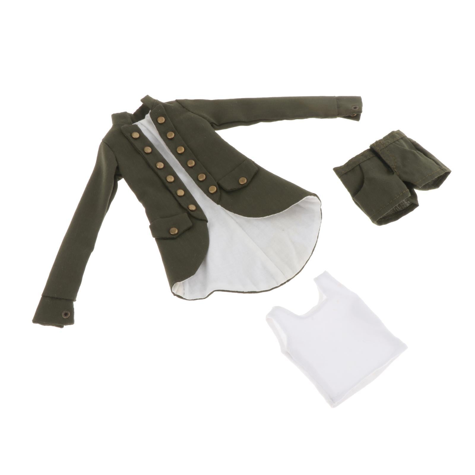 3Pcs 1:6 Scale Women's Coat for 12'' Female Dolls Soldier Figure Accessories