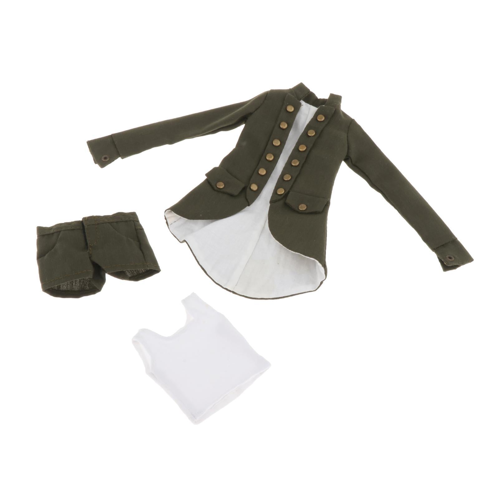 3Pcs 1:6 Scale Women's Coat for 12'' Female Dolls Soldier Figure Accessories