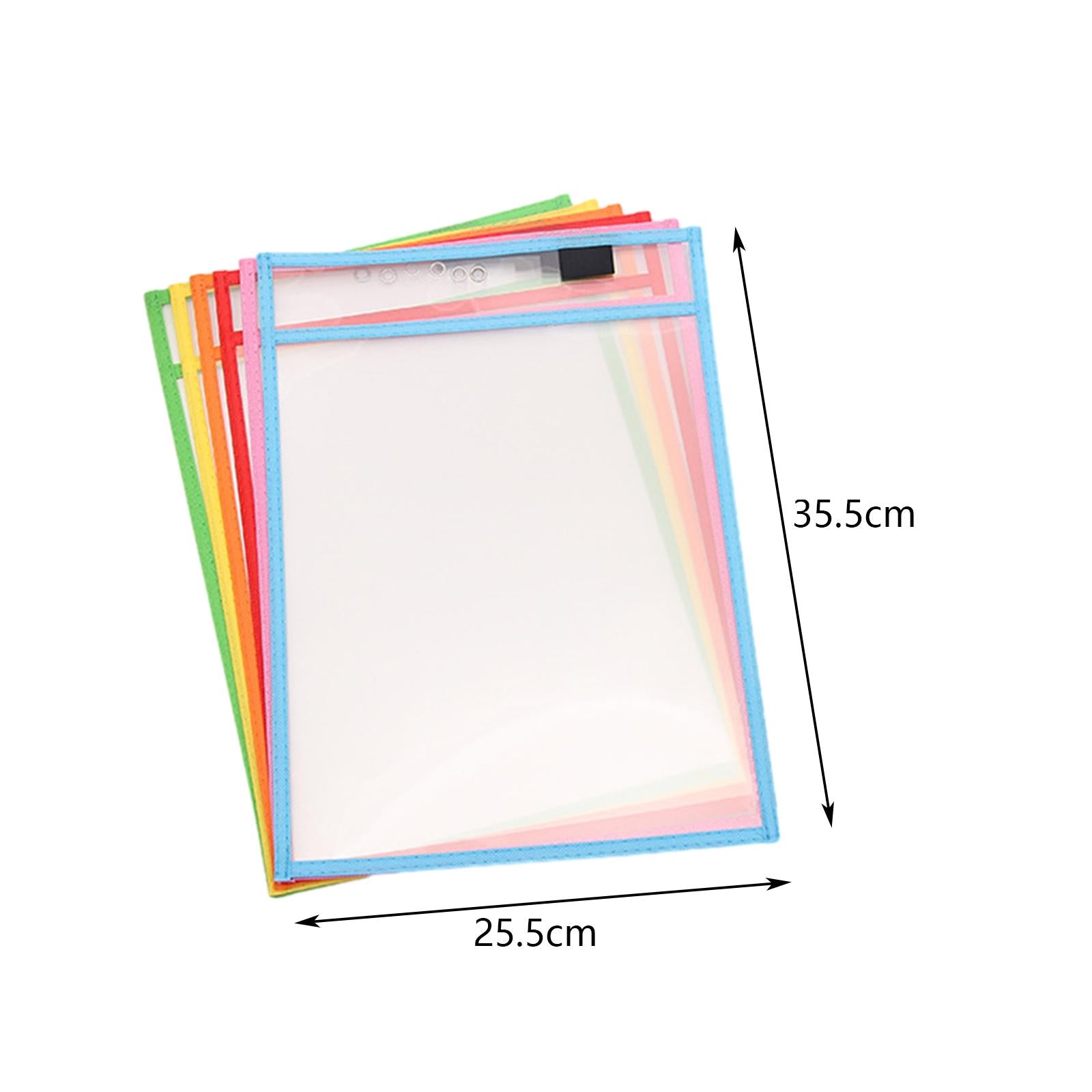 6 Pieces Arid Erase Pockets with Grommet Eyelets Stationery Arid Erase Sleeves