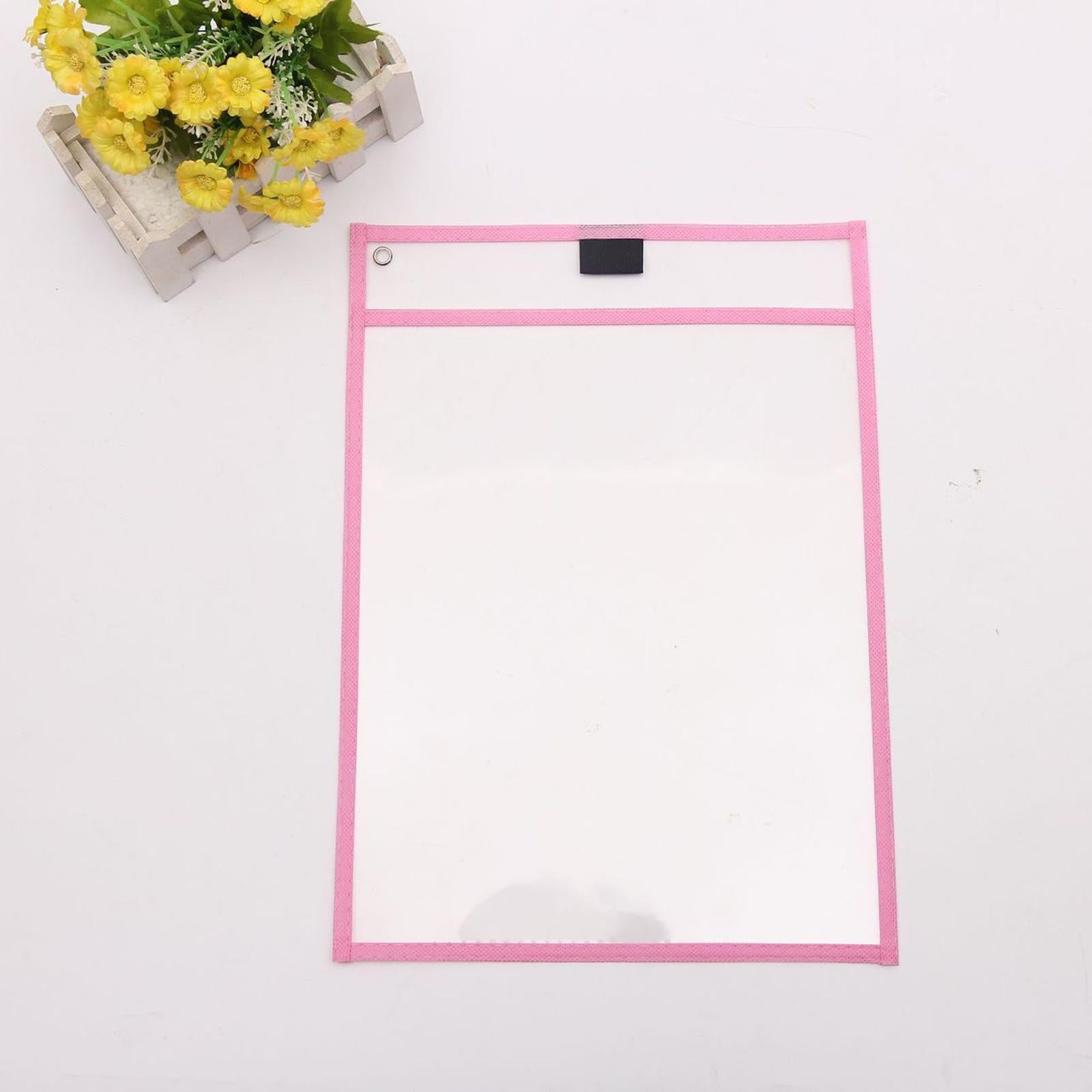 6 Pieces Arid Erase Pockets with Grommet Eyelets Stationery Arid Erase Sleeves