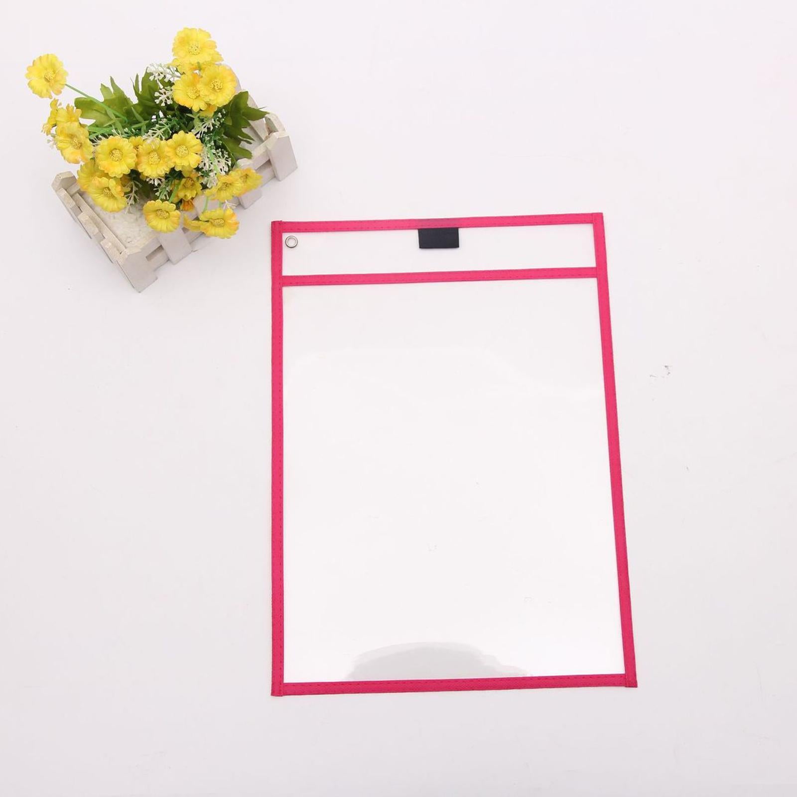 6 Pieces Arid Erase Pockets with Grommet Eyelets Stationery Arid Erase Sleeves