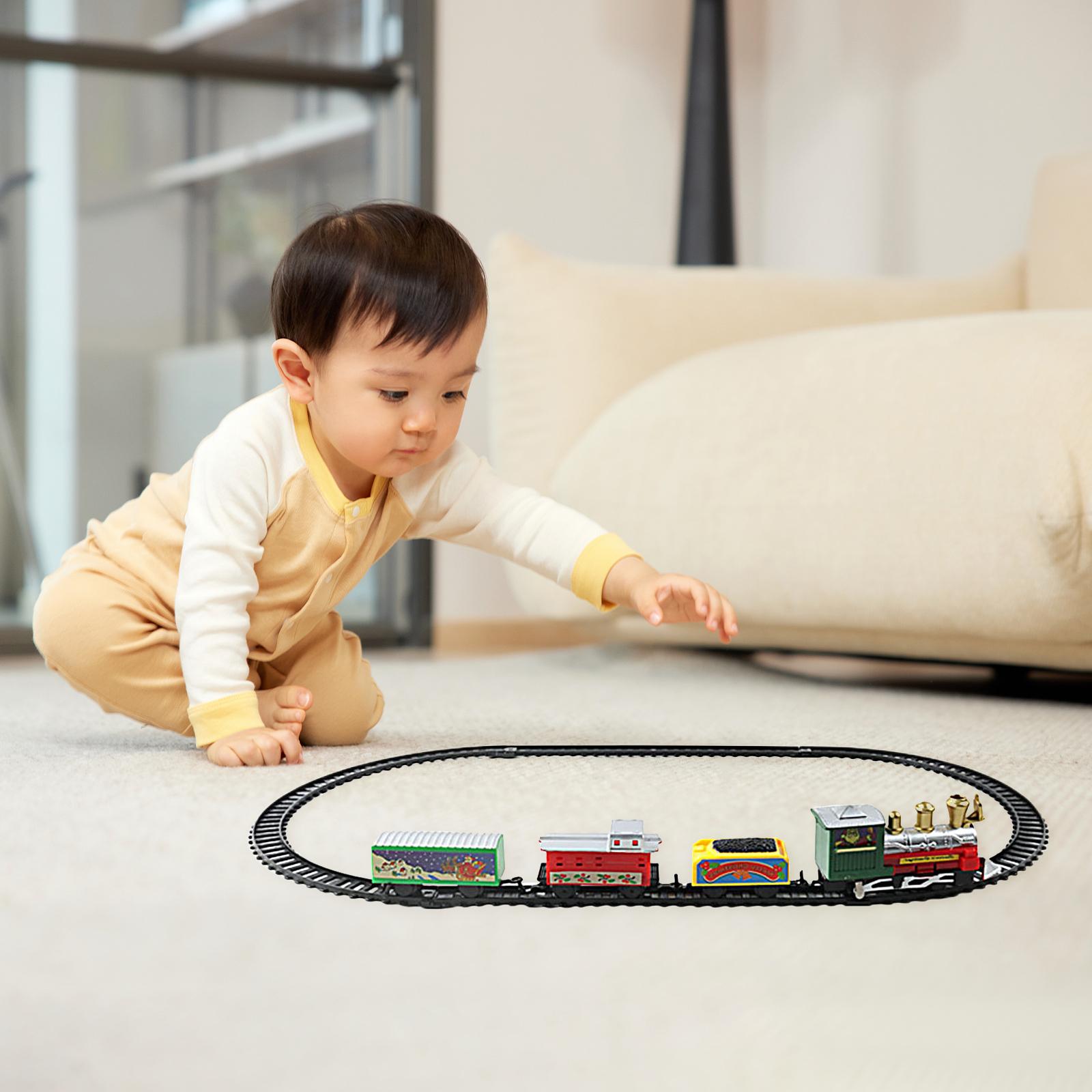 Electric Train Set Rail Car Small Trains Track for Age 3~6 Children Toddlers