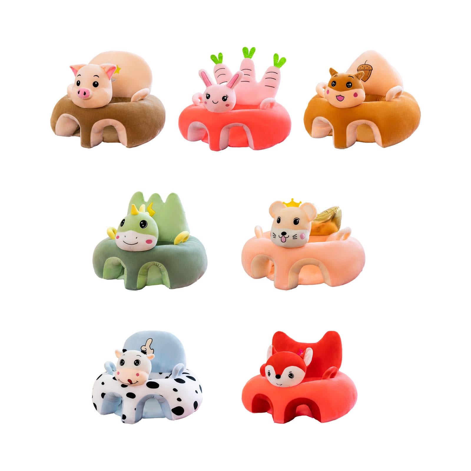 Cartoon Infant Support Seat Soft Learning Sitting Chairs for Boys Infant Gifts Pig