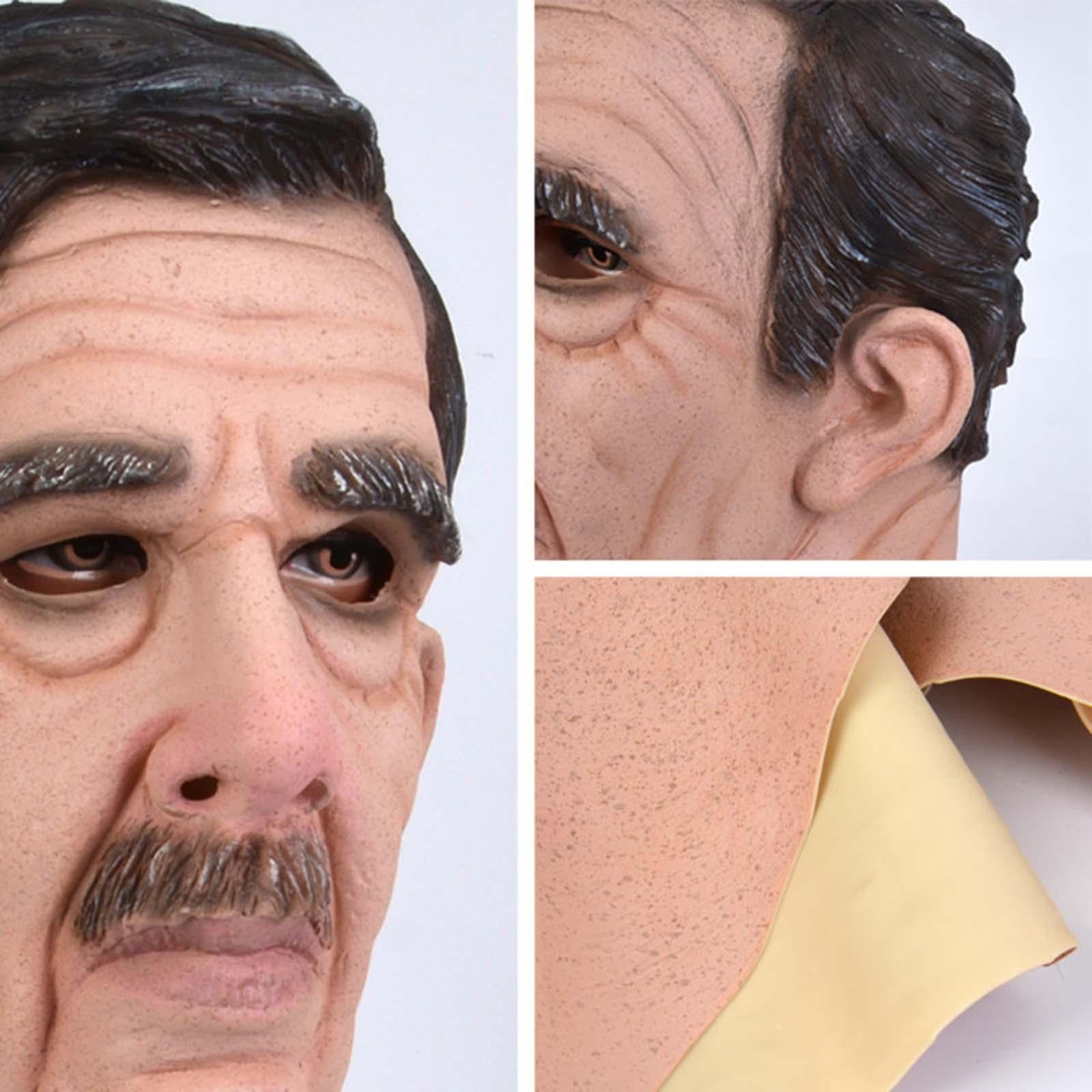 Realistic Old Man Mask Full Head Mask for Fancy Dress Parties Party Theaters Style B