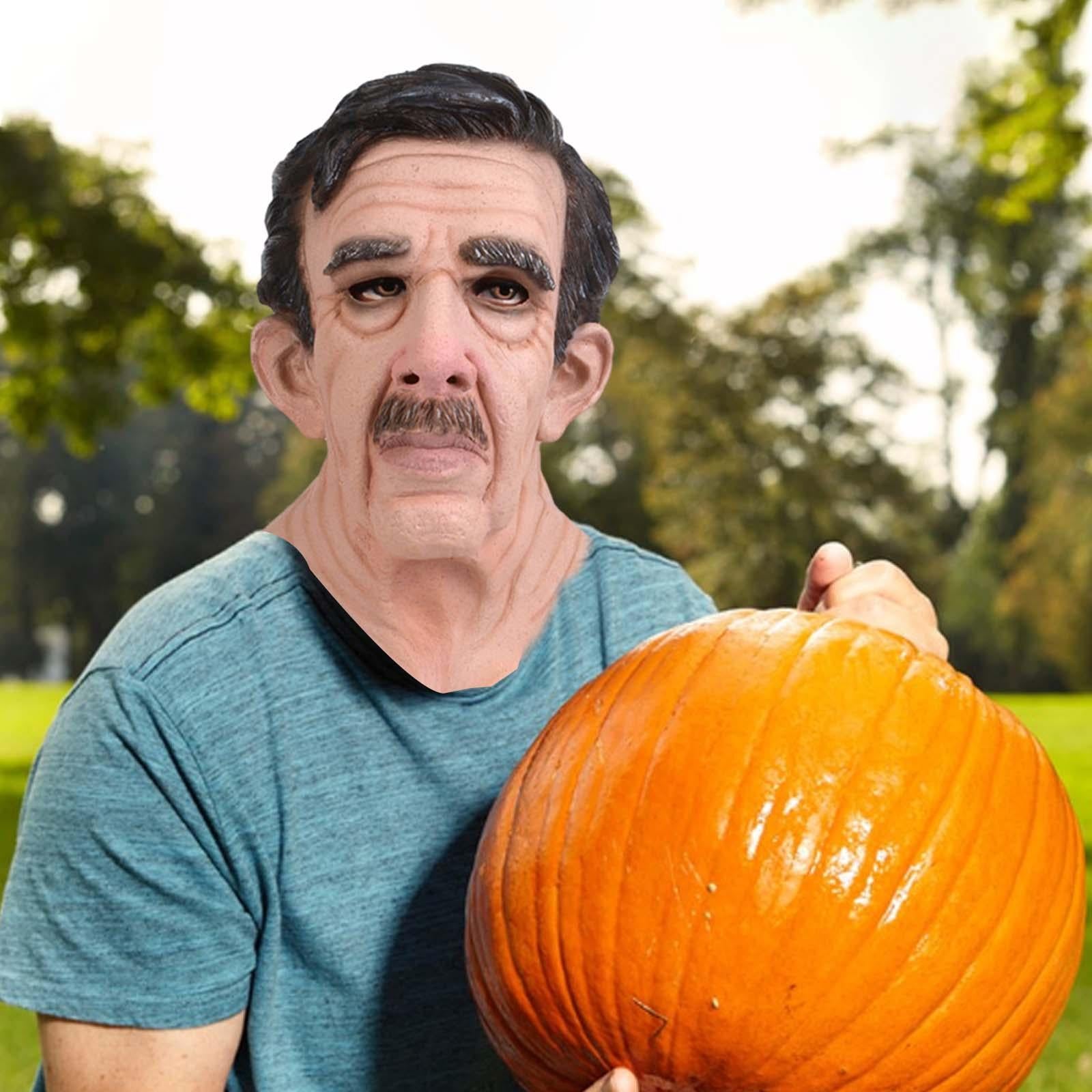 Realistic Old Man Mask Full Head Mask for Fancy Dress Parties Party Theaters Style B