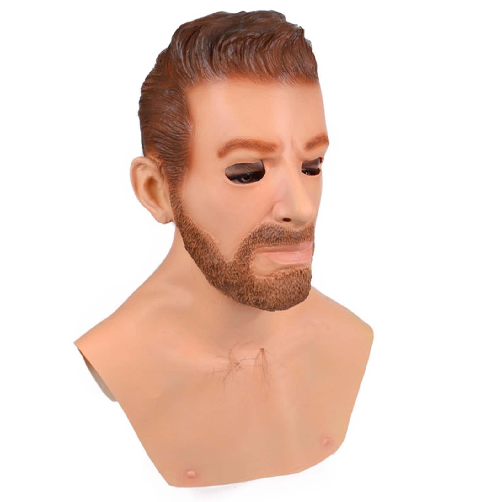 Realistic Old Man Mask Full Head Mask for Fancy Dress Parties Party Theaters Style C