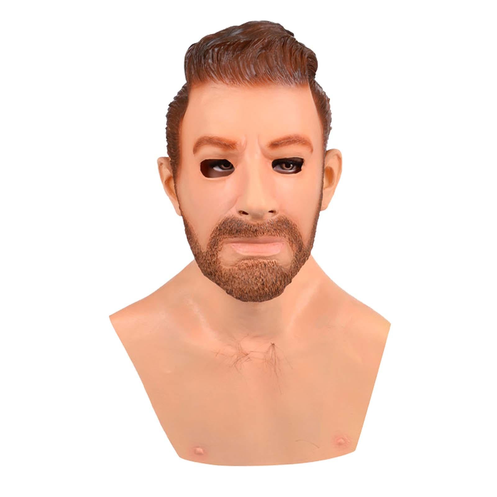 Realistic Old Man Mask Full Head Mask for Fancy Dress Parties Party Theaters Style C