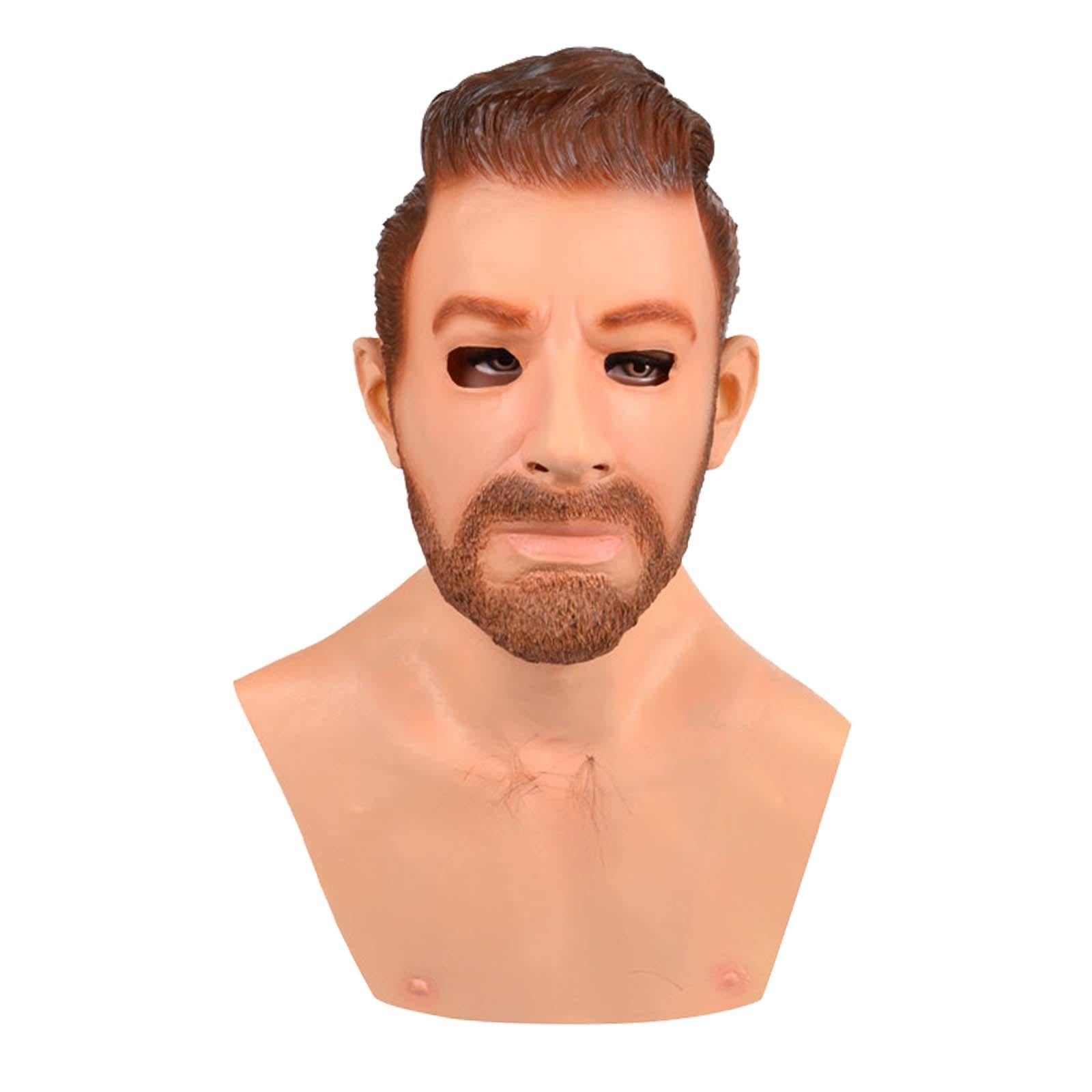 Realistic Old Man Mask Full Head Mask for Fancy Dress Parties Party Theaters Style C