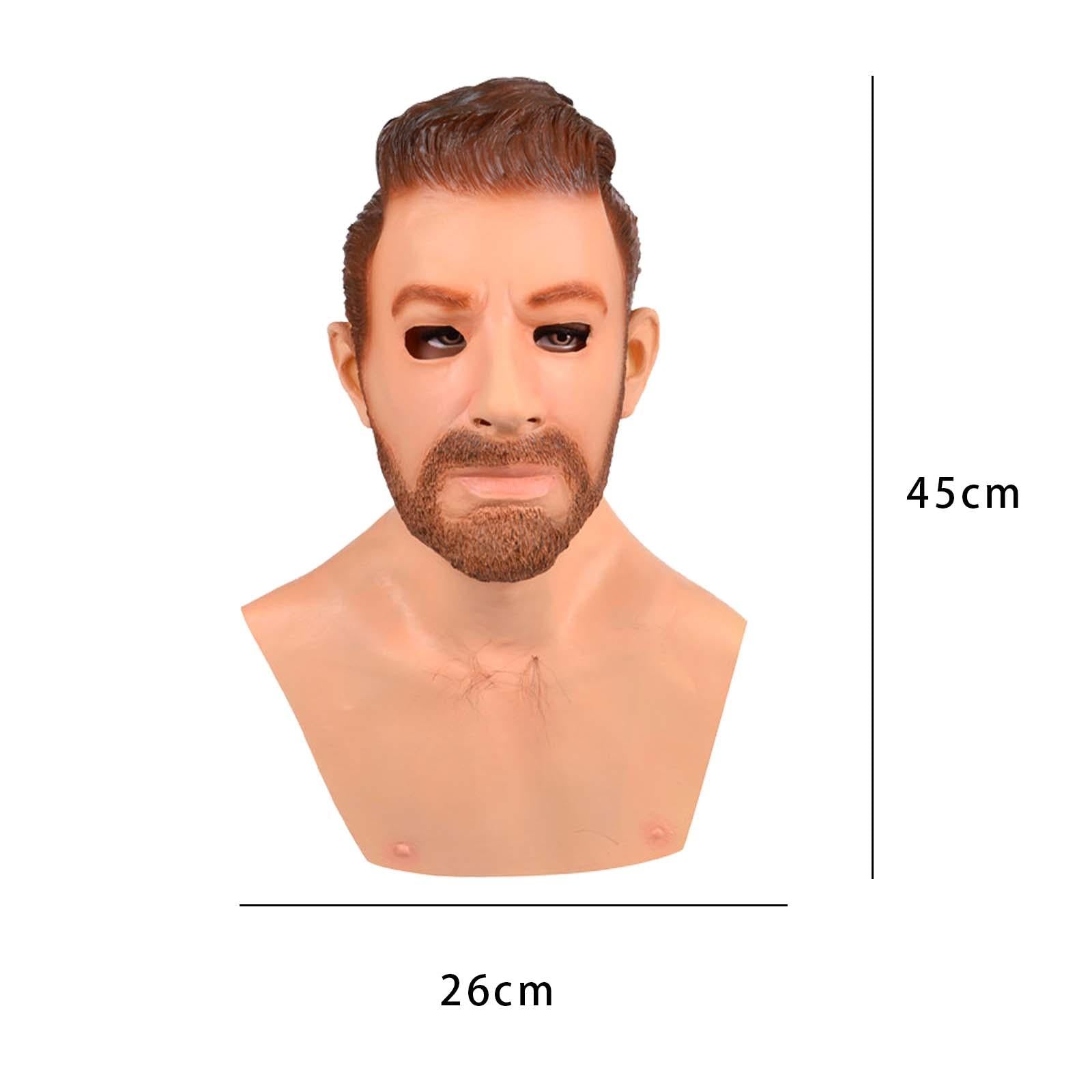 Realistic Old Man Mask Full Head Mask for Fancy Dress Parties Party Theaters Style C