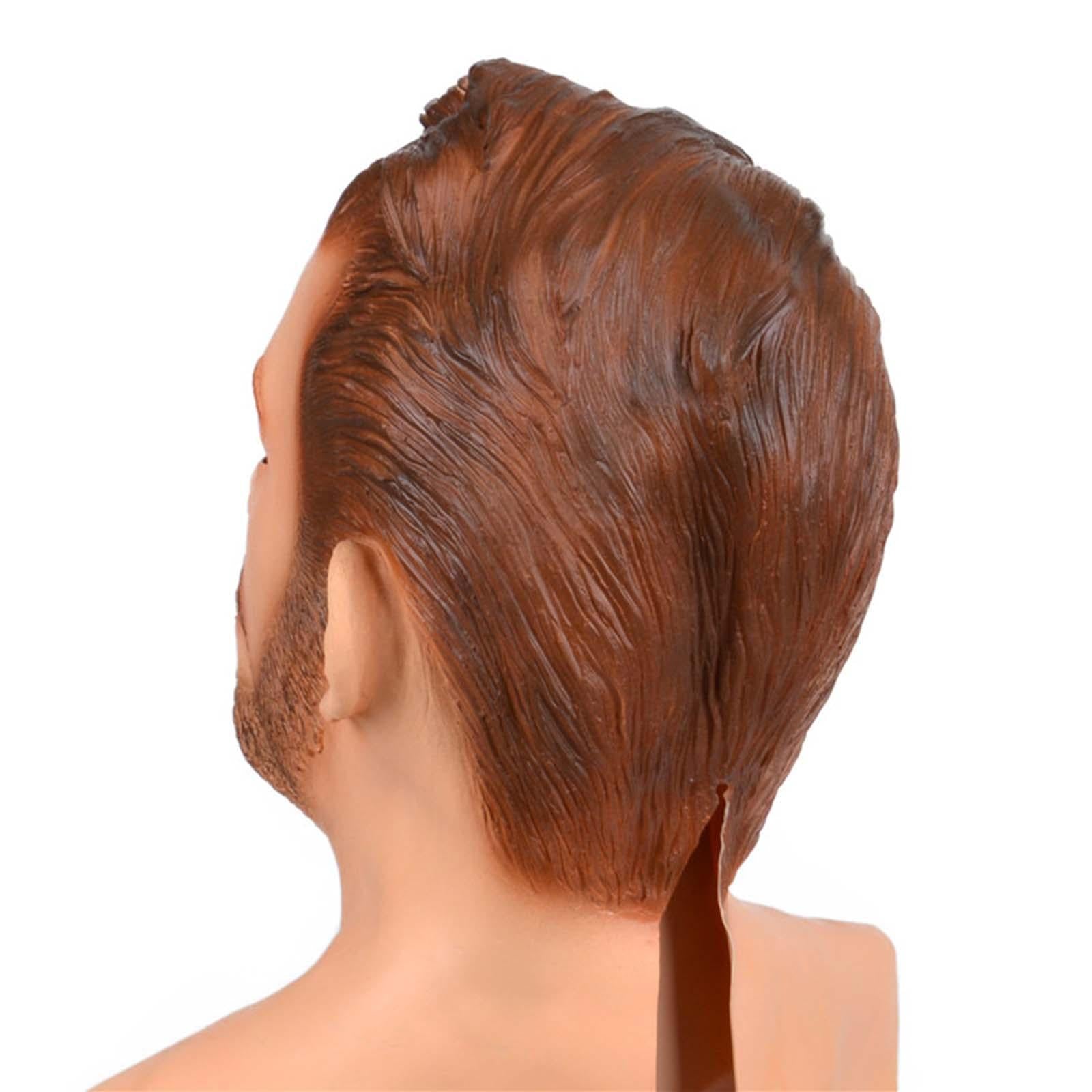 Realistic Old Man Mask Full Head Mask for Fancy Dress Parties Party Theaters Style C