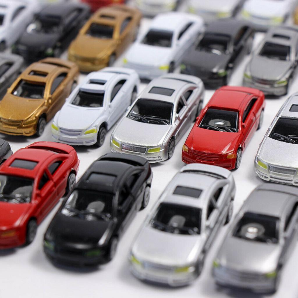 4x5Pcs Mini Scale Model Car 1:87 Trains Landscape Building Diorama Decoration
