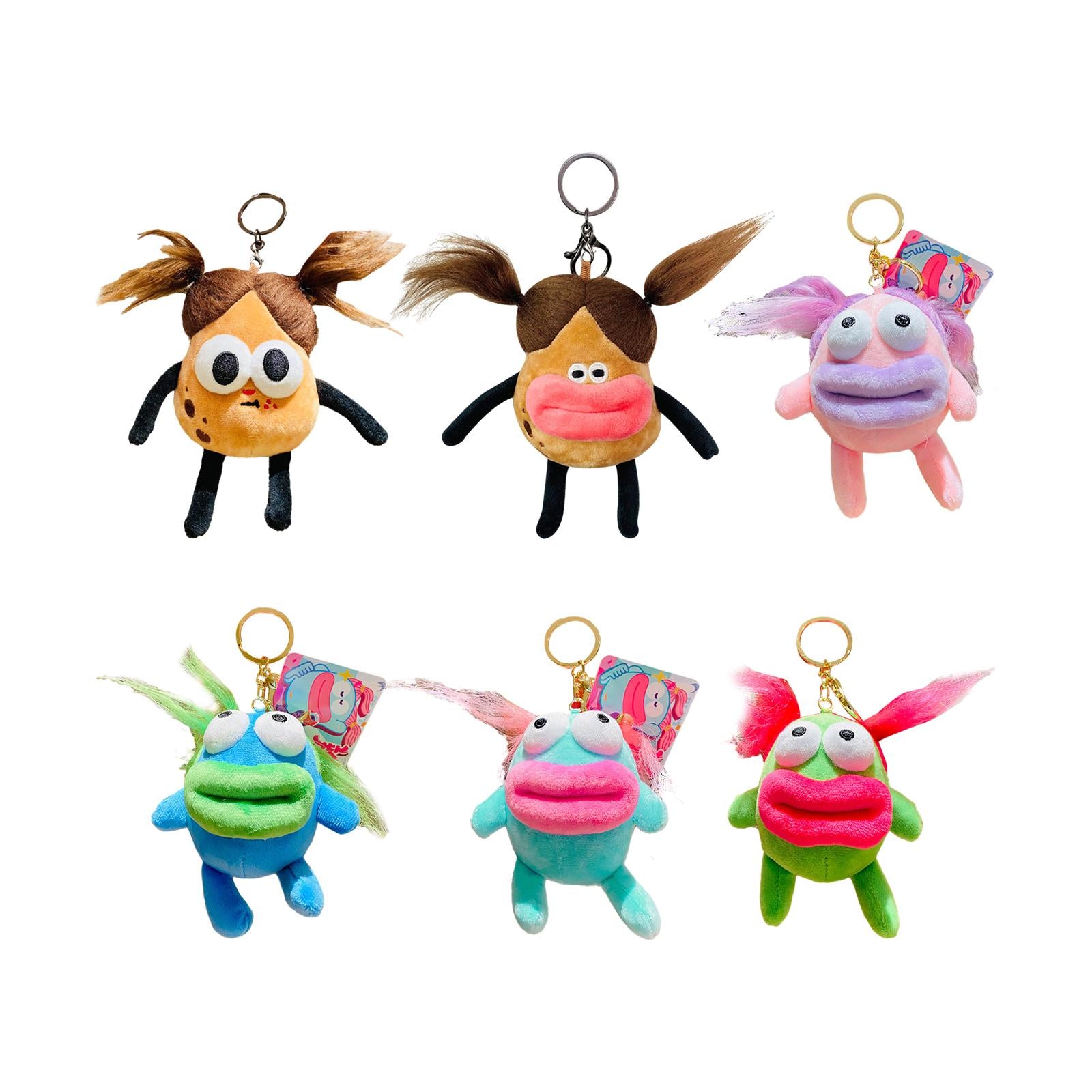 Plush Doll Keychain Stuffed Animal Key Pendant for Graduation Backpack Purse Style A