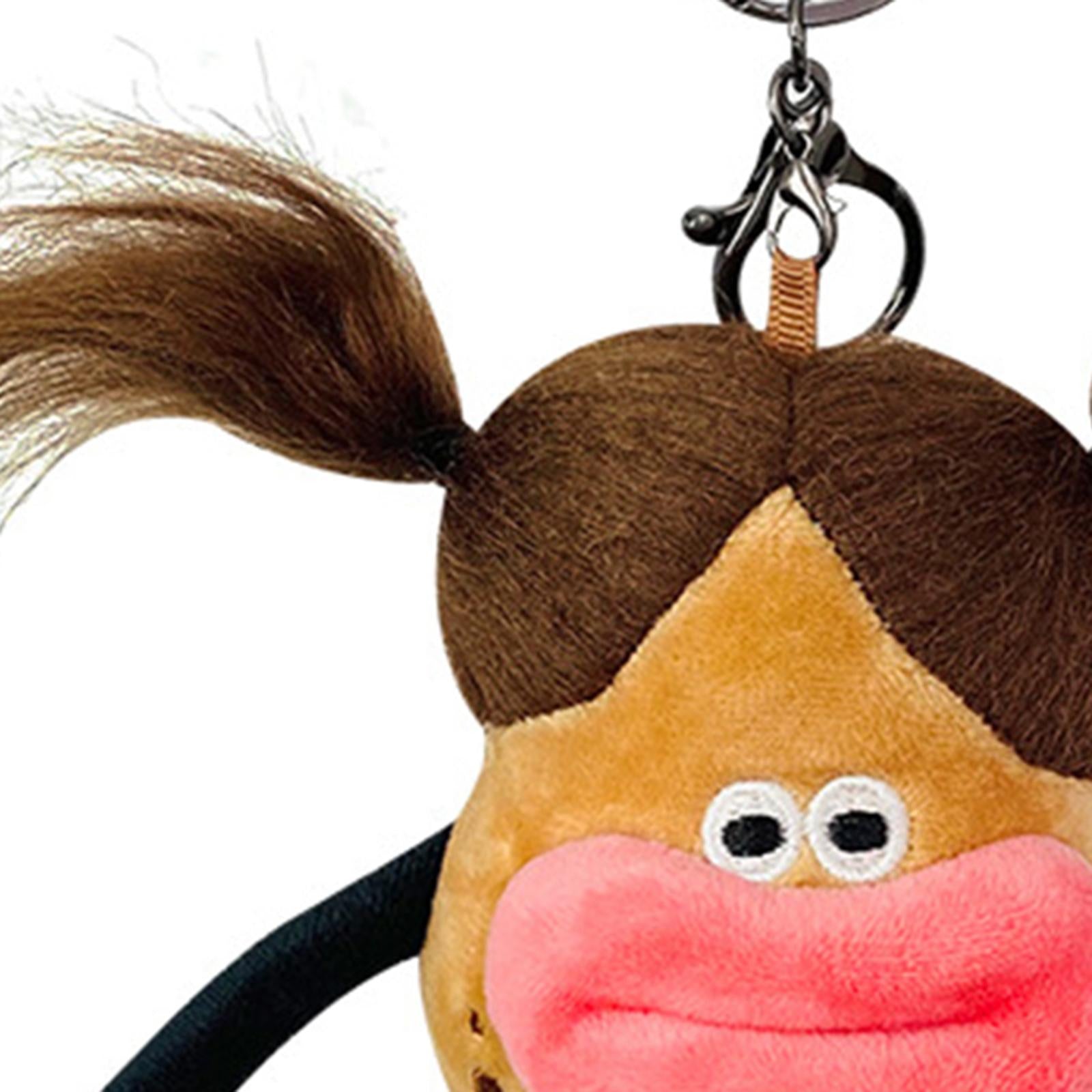 Plush Doll Keychain Stuffed Animal Key Pendant for Graduation Backpack Purse Style B